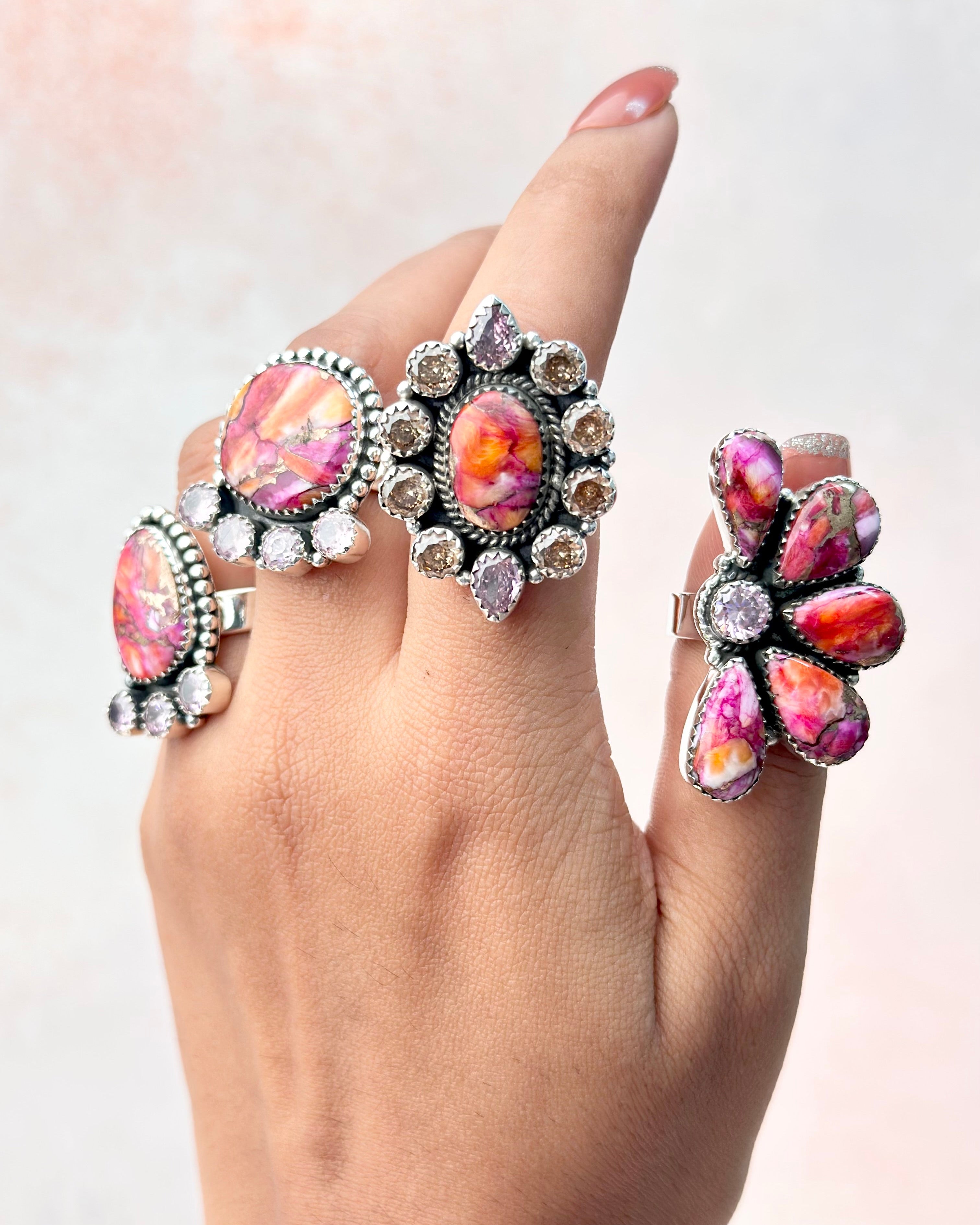 Star Burst Half Flower Ring-Rings-Krush Kandy, Women's Online Fashion Boutique Located in Phoenix, Arizona (Scottsdale Area)