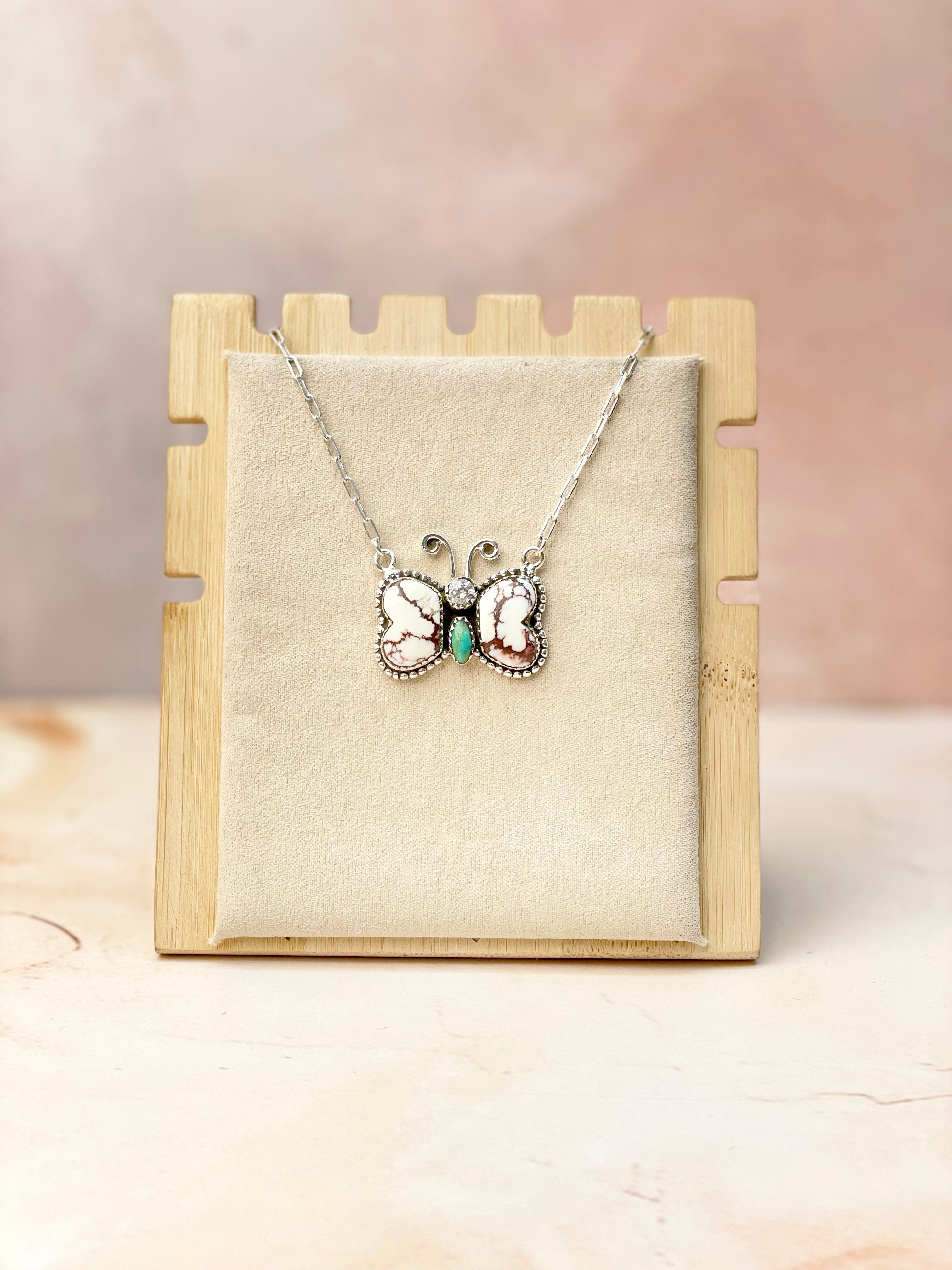 Wild Butterfly in Desert Chain Pendants-Necklaces-Krush Kandy, Women's Online Fashion Boutique Located in Phoenix, Arizona (Scottsdale Area)