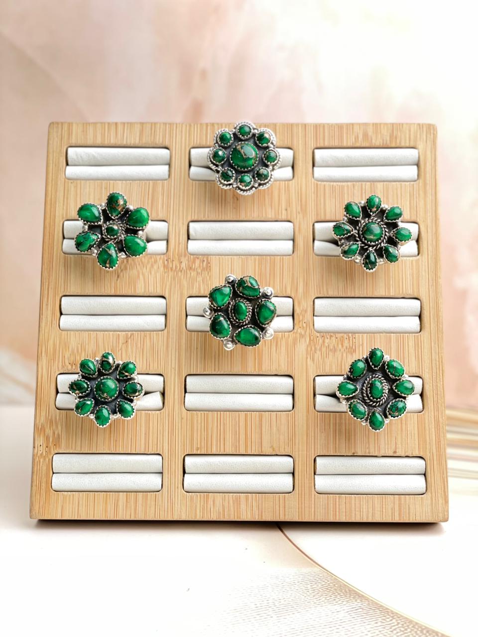 Irish Green Dahlia Rings sno 12-Rings-Krush Kandy, Women's Online Fashion Boutique Located in Phoenix, Arizona (Scottsdale Area)