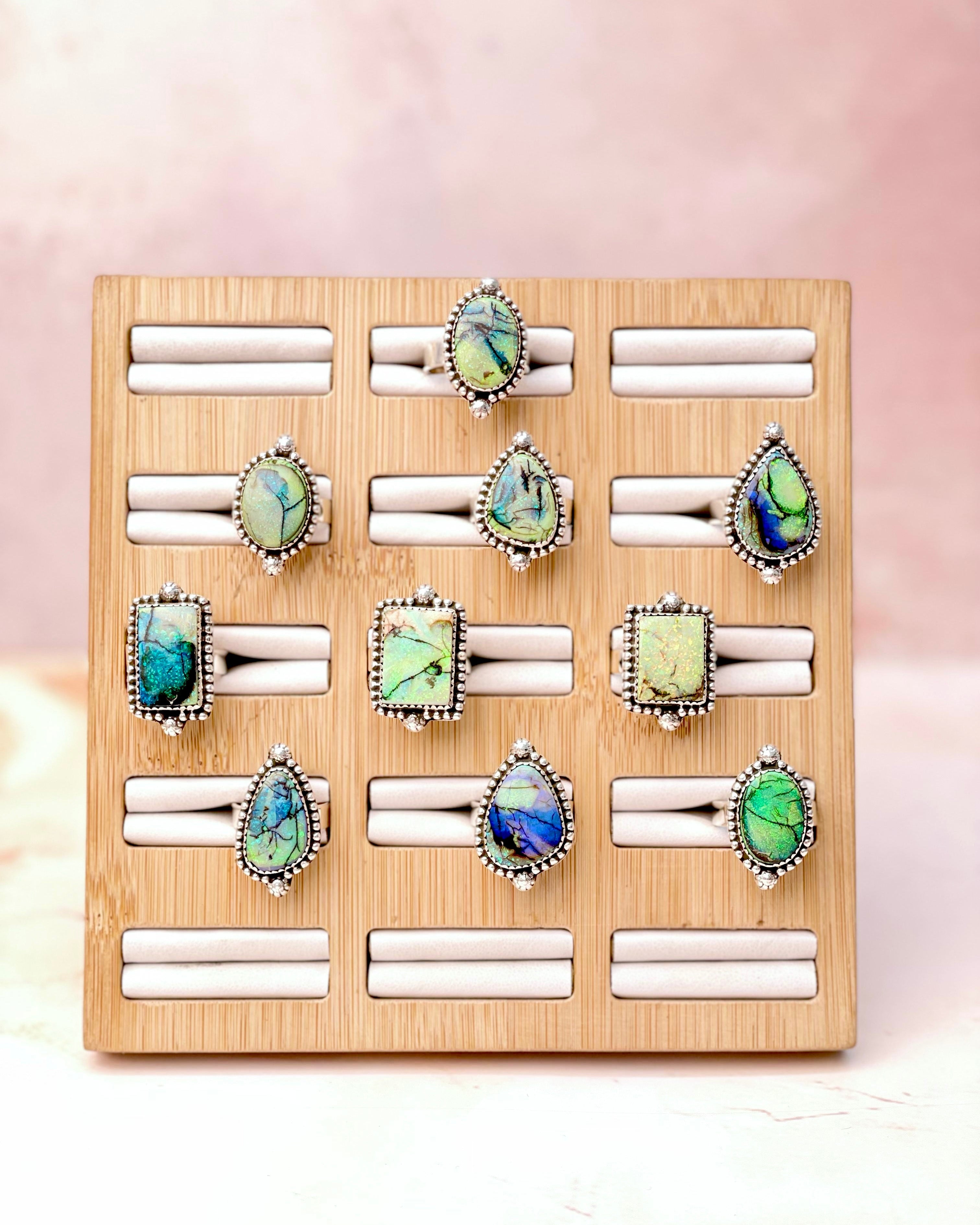 Sterling Opal Slab Rings-Rings-Krush Kandy, Women's Online Fashion Boutique Located in Phoenix, Arizona (Scottsdale Area)