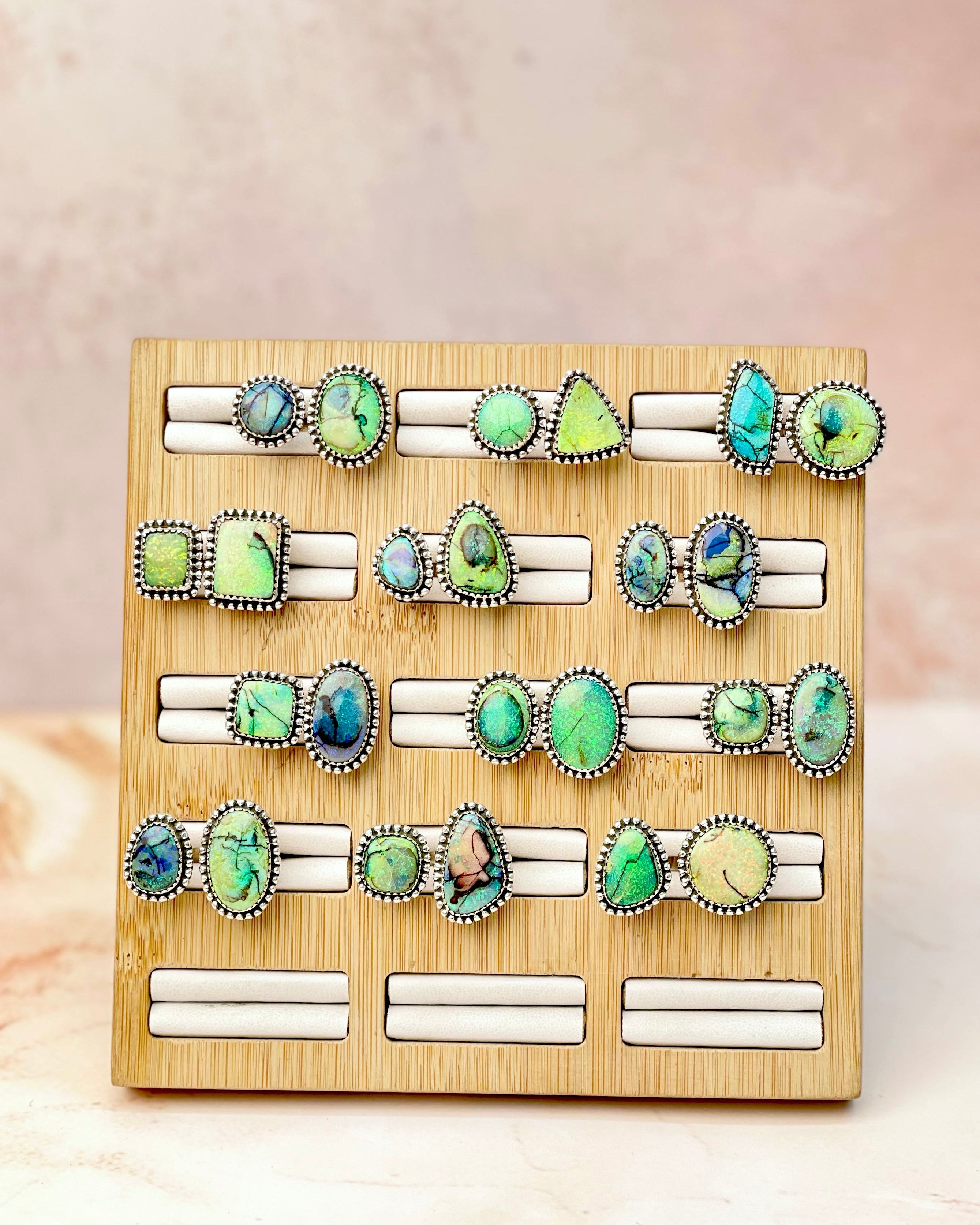 Sterling Opal Floating Rings-Rings-Krush Kandy, Women's Online Fashion Boutique Located in Phoenix, Arizona (Scottsdale Area)