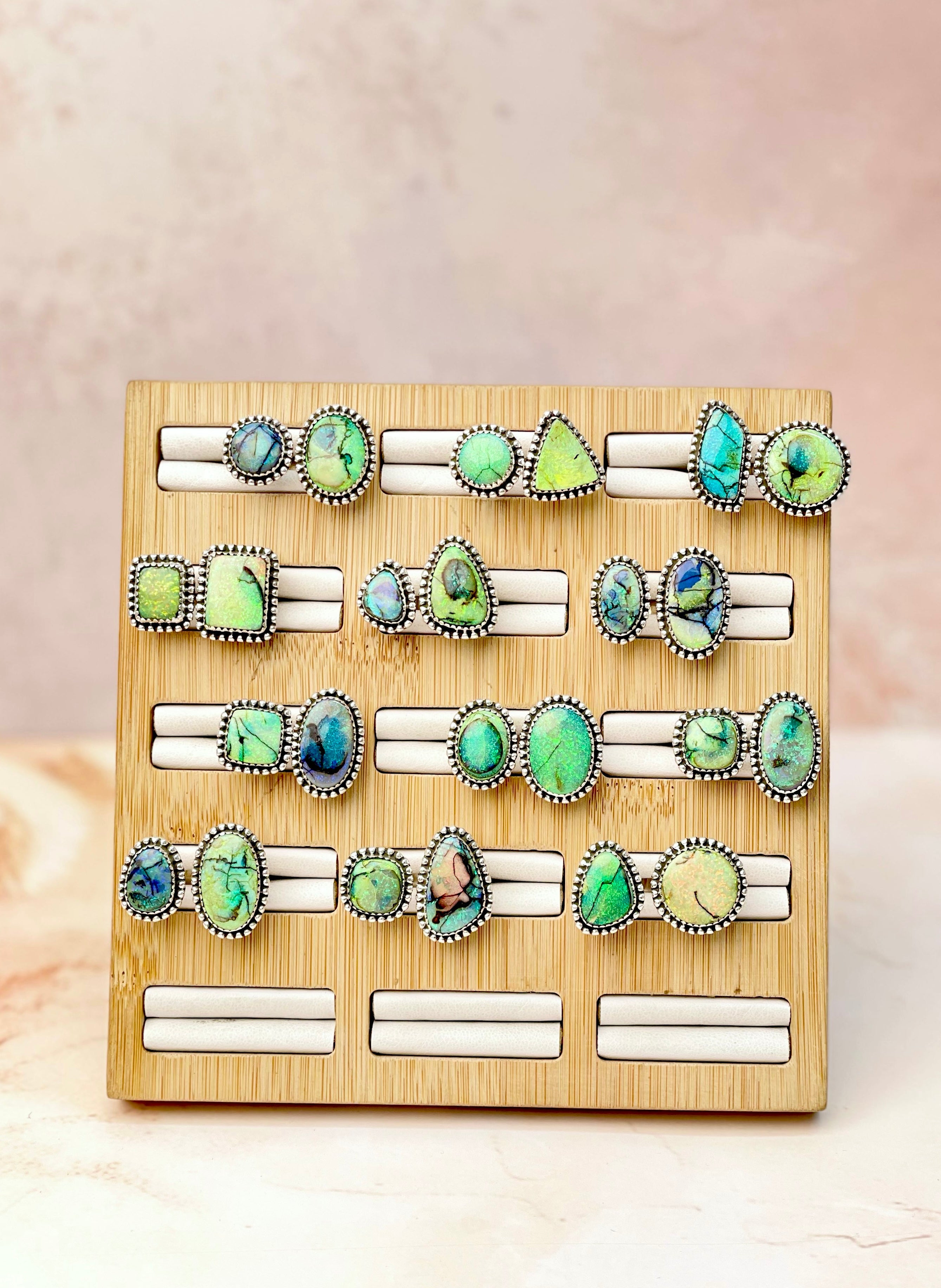 Sterling Opal Floating Rings-Rings-Krush Kandy, Women's Online Fashion Boutique Located in Phoenix, Arizona (Scottsdale Area)