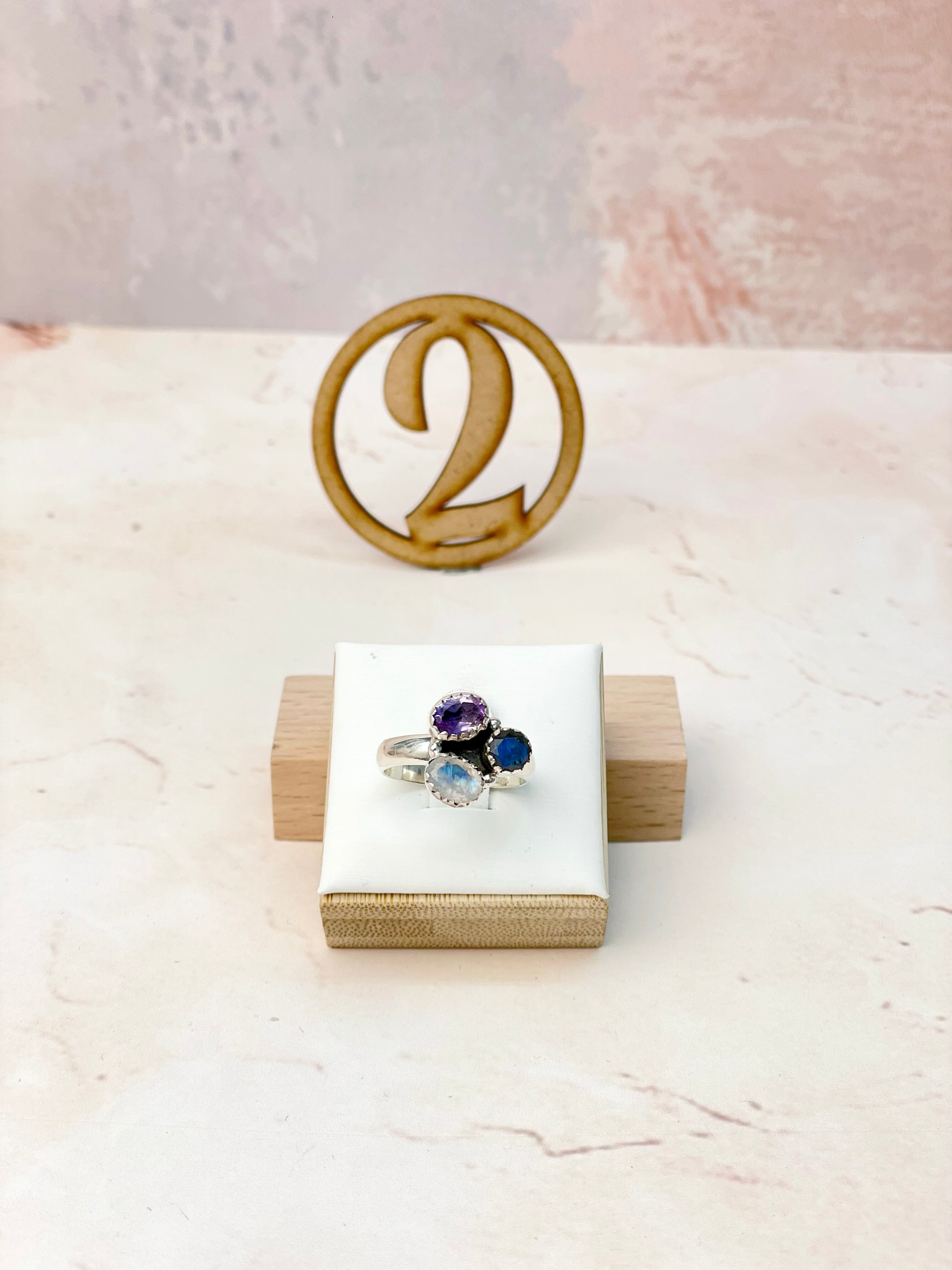 Dainty Labradorite and Moostone Rings-Rings-Krush Kandy, Women's Online Fashion Boutique Located in Phoenix, Arizona (Scottsdale Area)