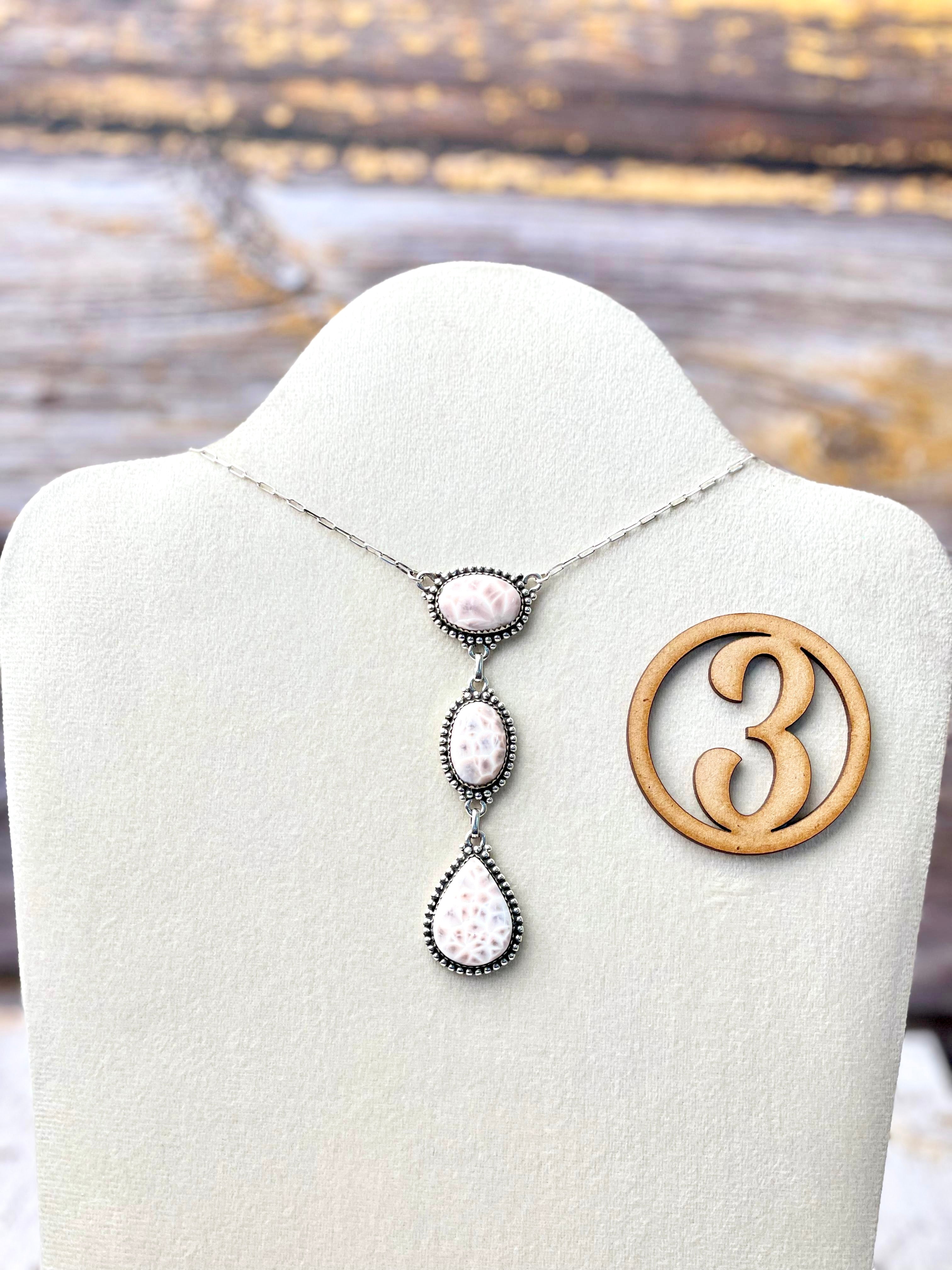 Pink Larimar Drop Necklace-Necklaces-Krush Kandy, Women's Online Fashion Boutique Located in Phoenix, Arizona (Scottsdale Area)