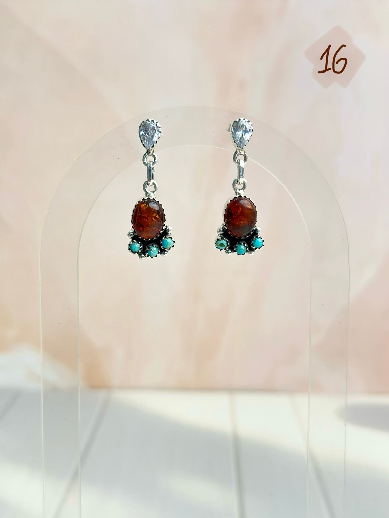 Amber, Turquoise & Crystals Mixed Earrings-Earrings-Krush Kandy, Women's Online Fashion Boutique Located in Phoenix, Arizona (Scottsdale Area)
