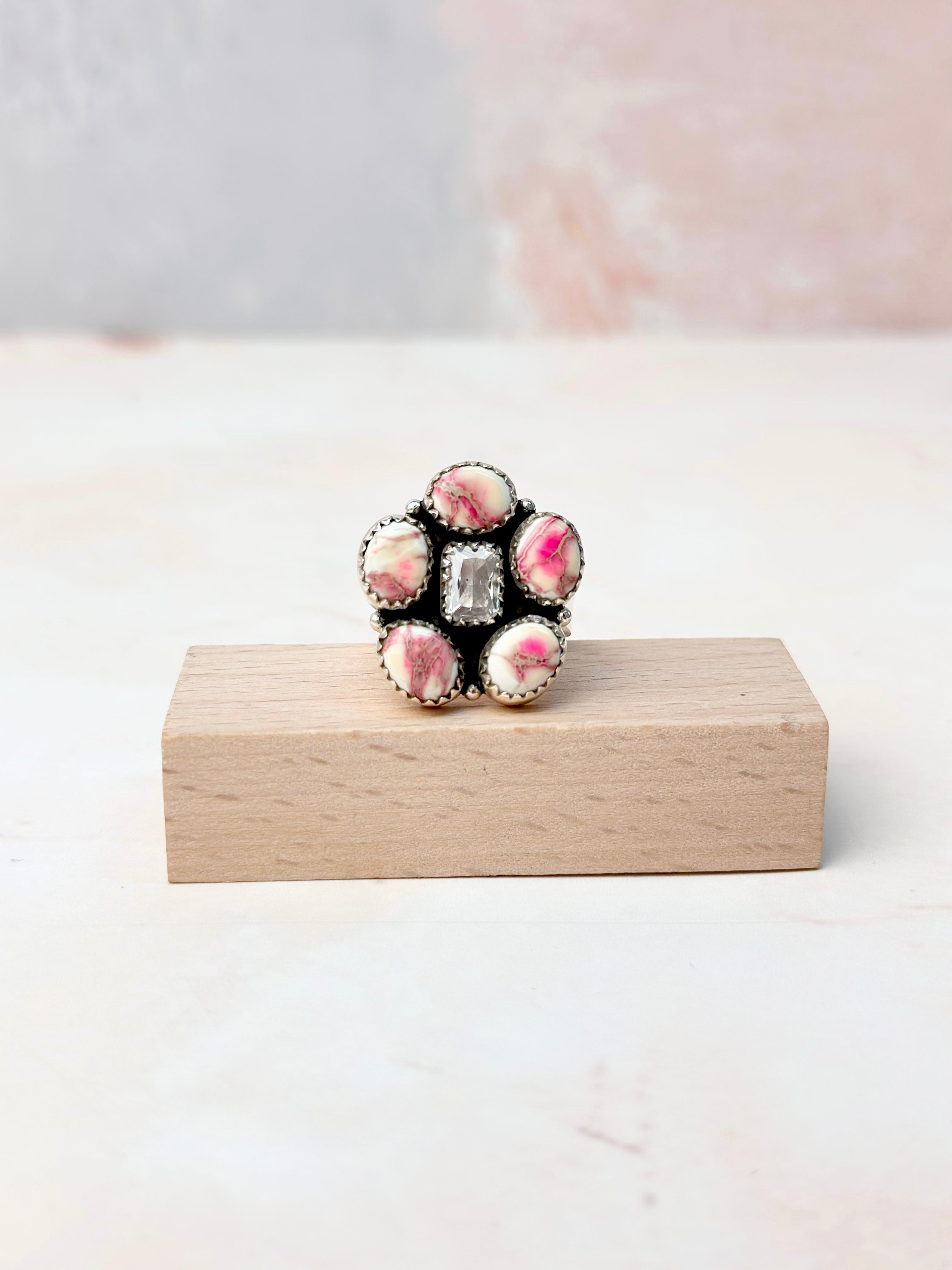 Desert Jasper Dainty Flower CZ Rings-Rings-Krush Kandy, Women's Online Fashion Boutique Located in Phoenix, Arizona (Scottsdale Area)