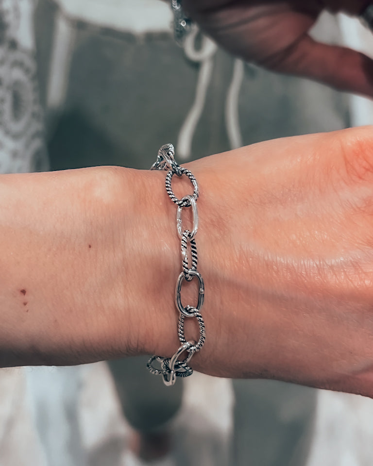 Sterling Silver Duo Chain Necklace & Bracelet-Chain Necklaces-Krush Kandy, Women's Online Fashion Boutique Located in Phoenix, Arizona (Scottsdale Area)