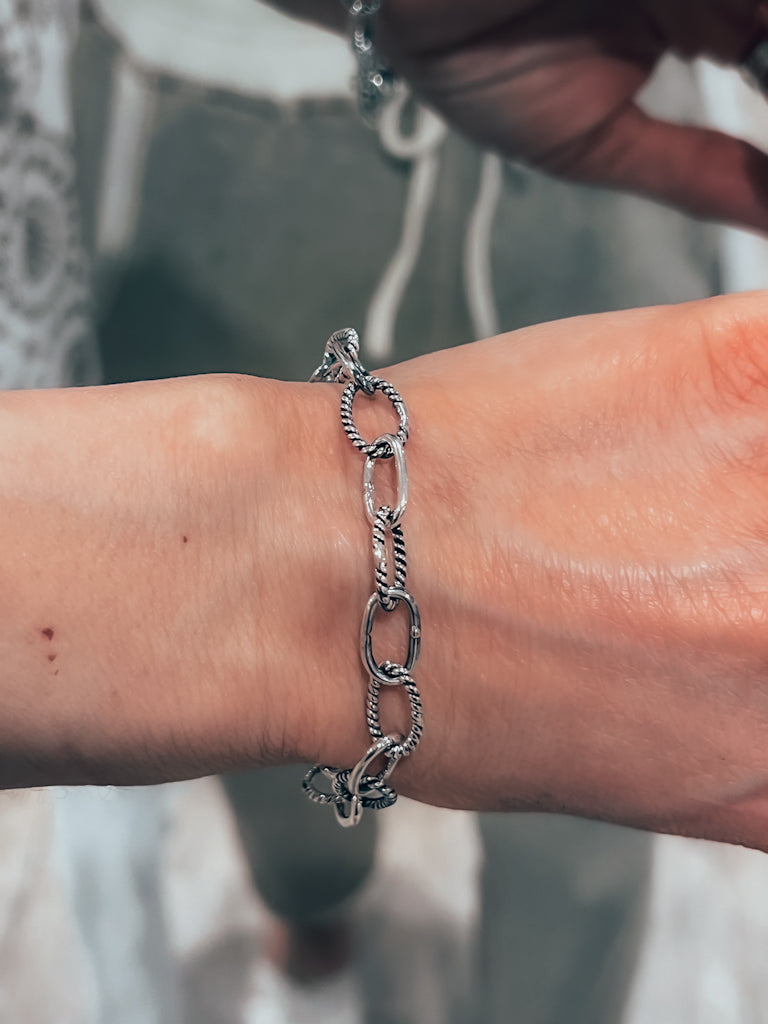 Sterling Silver Duo Chain Necklace & Bracelet-Chain Necklaces-Krush Kandy, Women's Online Fashion Boutique Located in Phoenix, Arizona (Scottsdale Area)