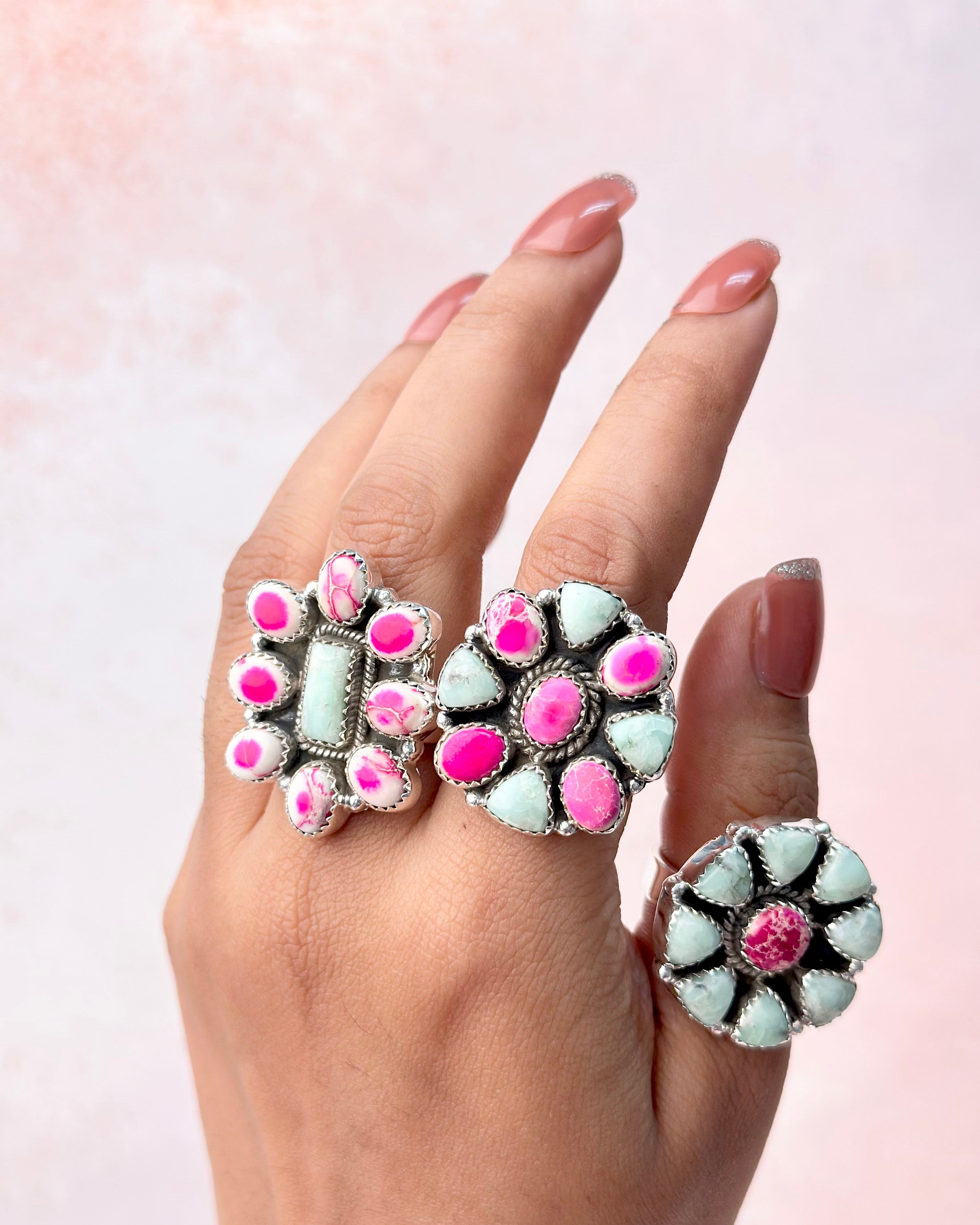 Paloma & Pink Jasper One of a Kind Rings-Rings-Krush Kandy, Women's Online Fashion Boutique Located in Phoenix, Arizona (Scottsdale Area)