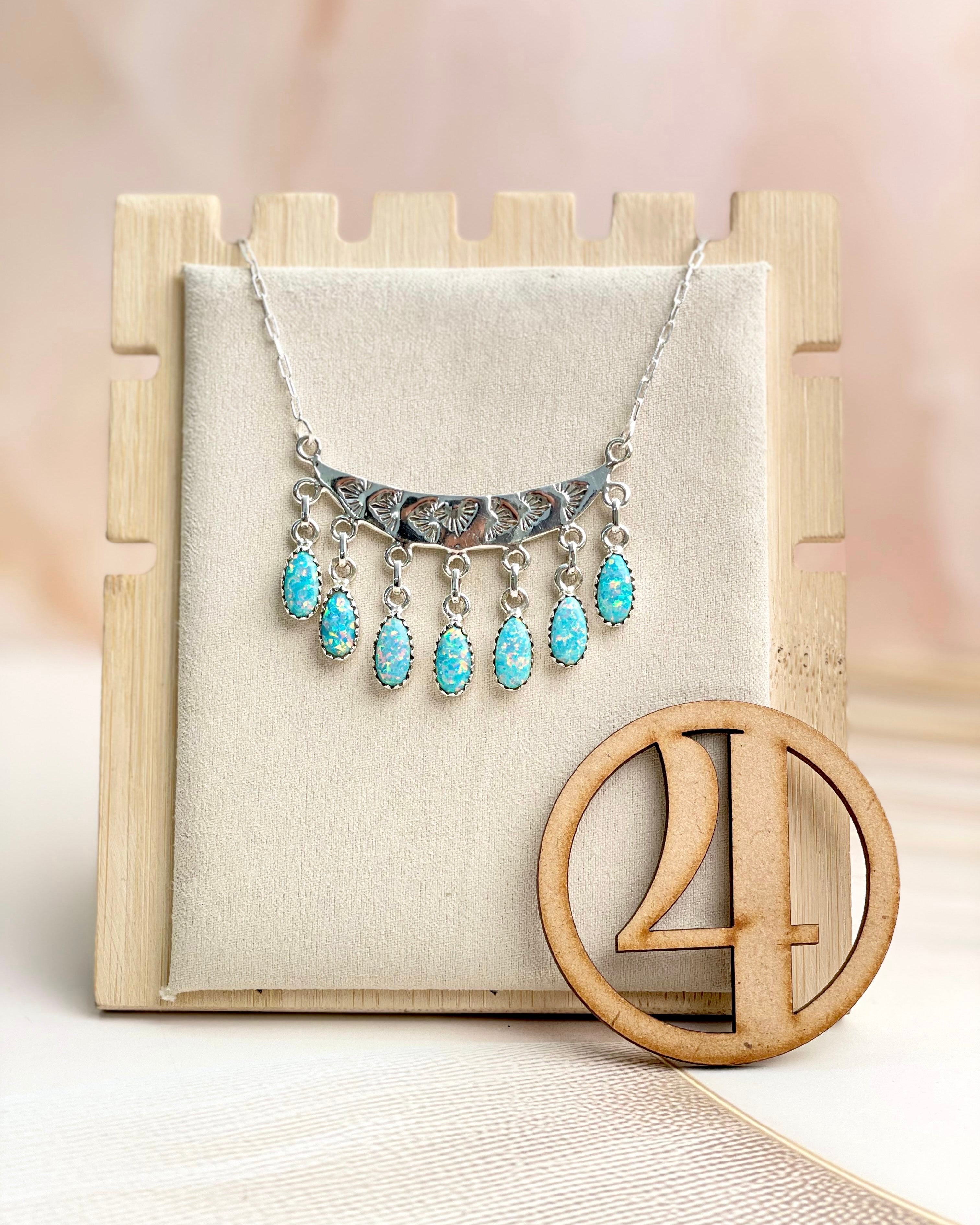 Boho Opal Tassels Necklace Sno 16-Necklaces-Krush Kandy, Women's Online Fashion Boutique Located in Phoenix, Arizona (Scottsdale Area)