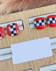 Ready Or Not Checkered Stud Earrings-Stud Earrings-Krush Kandy, Women's Online Fashion Boutique Located in Phoenix, Arizona (Scottsdale Area)