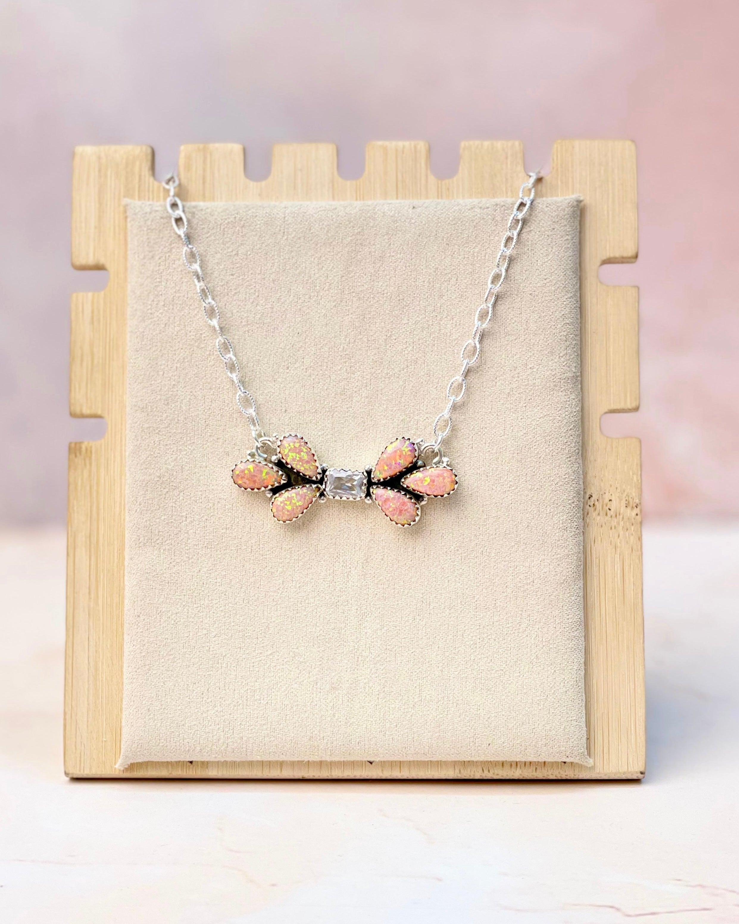 Sierra Opal Petals Bar Necklace-Necklaces-Krush Kandy, Women's Online Fashion Boutique Located in Phoenix, Arizona (Scottsdale Area)