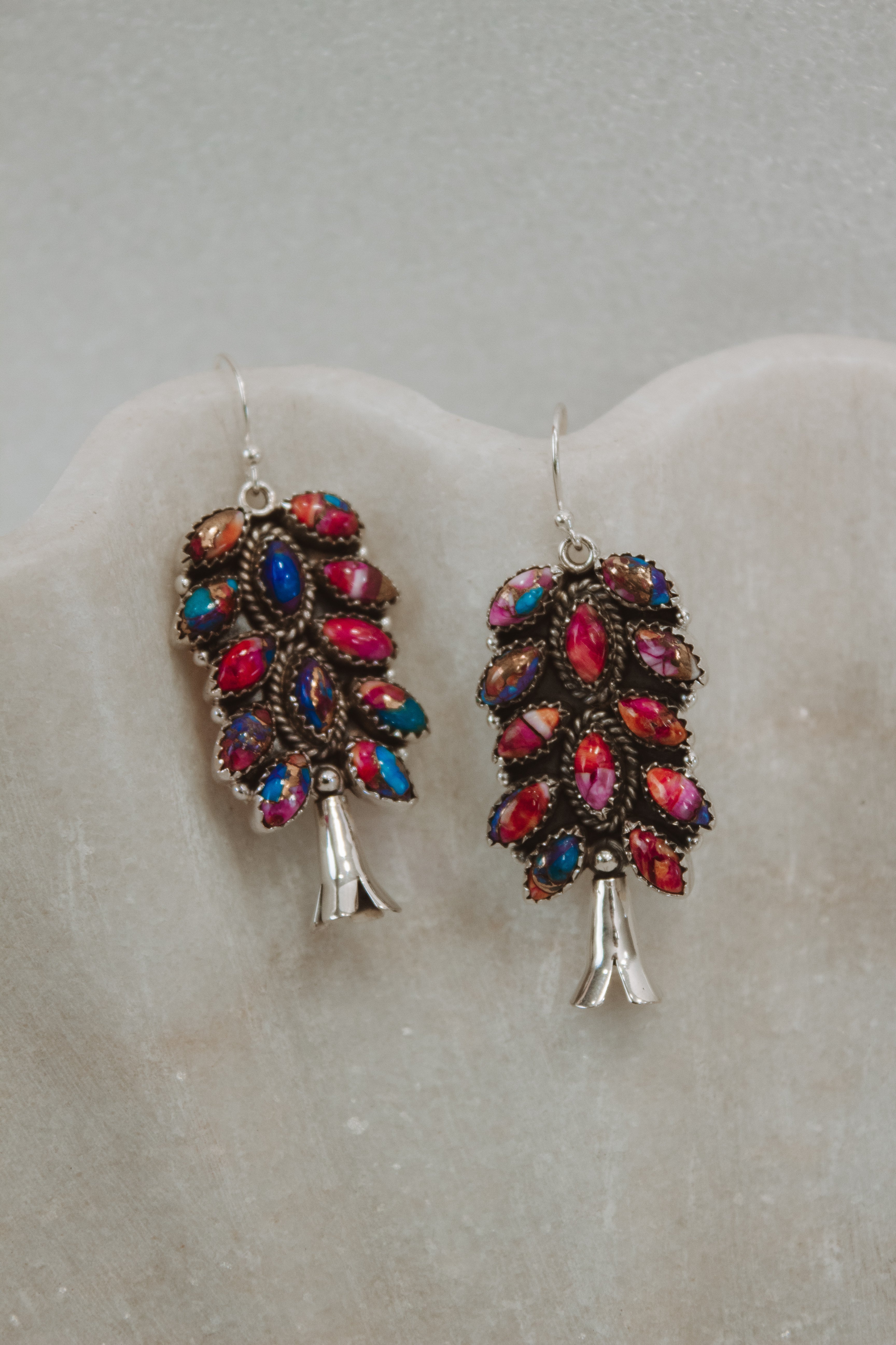 Squash Blossom Stone Cluster Earrings | Krush Exclusive-Drop Earrings-Krush Kandy, Women's Online Fashion Boutique Located in Phoenix, Arizona (Scottsdale Area)