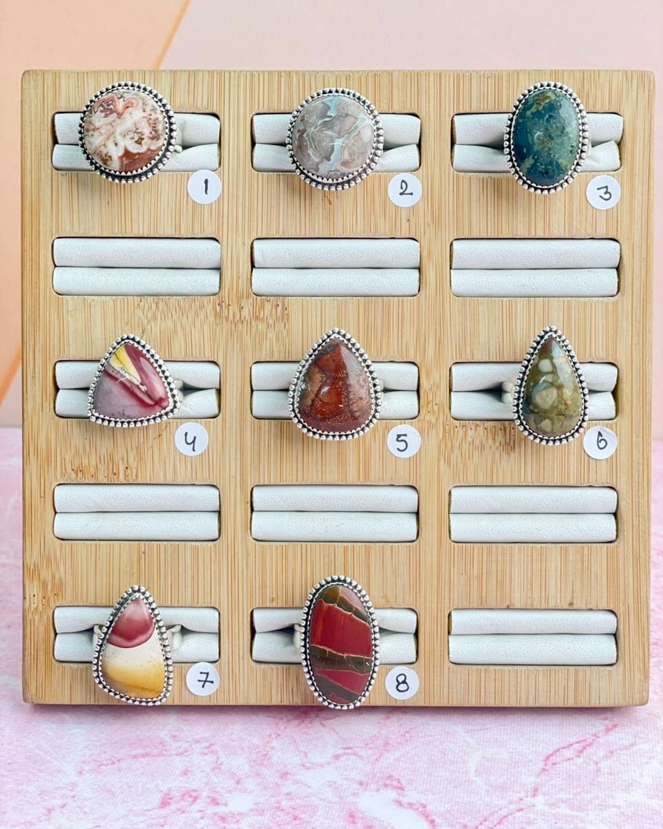 Mixed Stone Slab Rings-Rings-Krush Kandy, Women's Online Fashion Boutique Located in Phoenix, Arizona (Scottsdale Area)