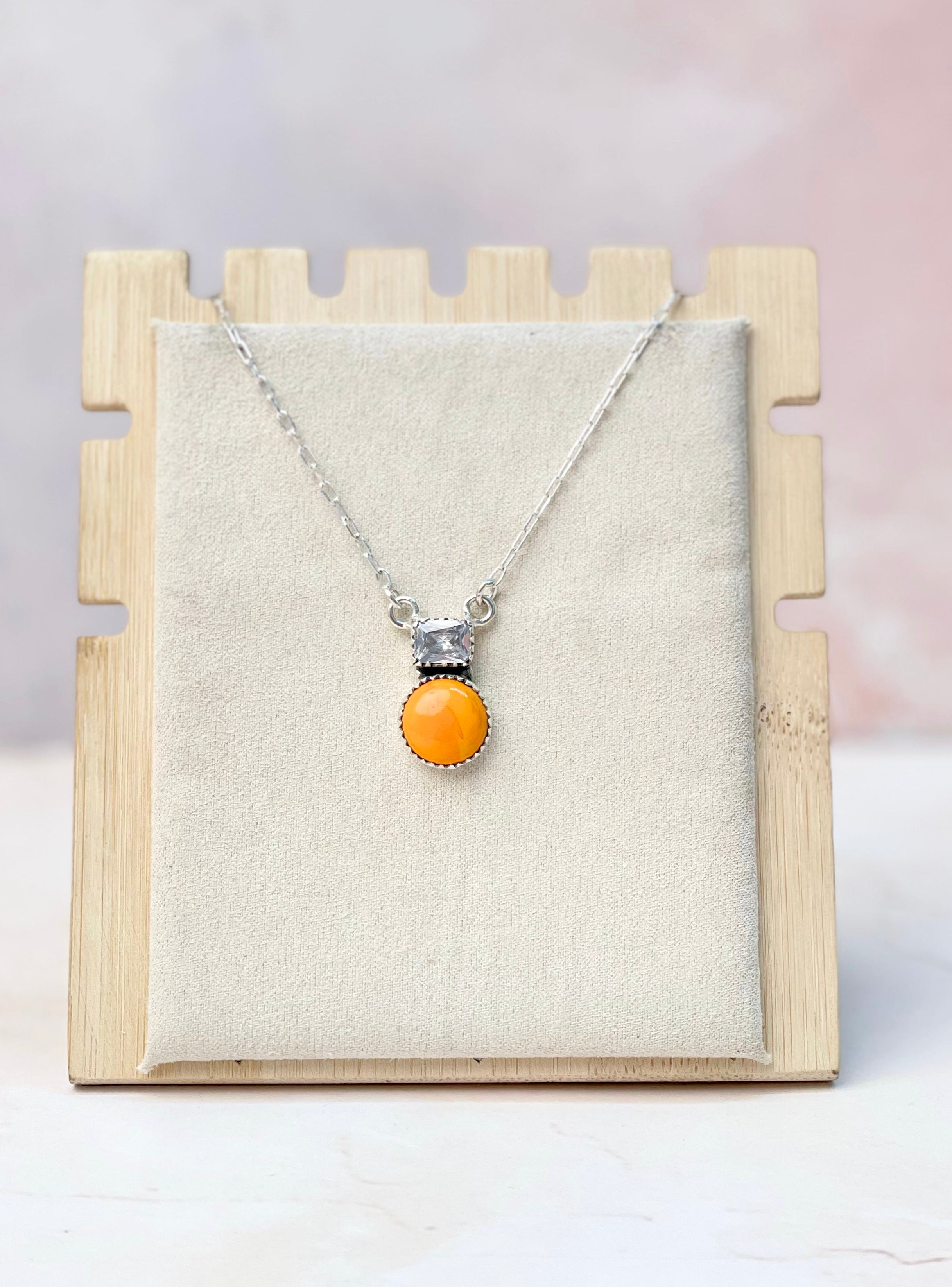 Tangerine Rosarita CZ Dainty Necklace-Necklaces-Krush Kandy, Women's Online Fashion Boutique Located in Phoenix, Arizona (Scottsdale Area)