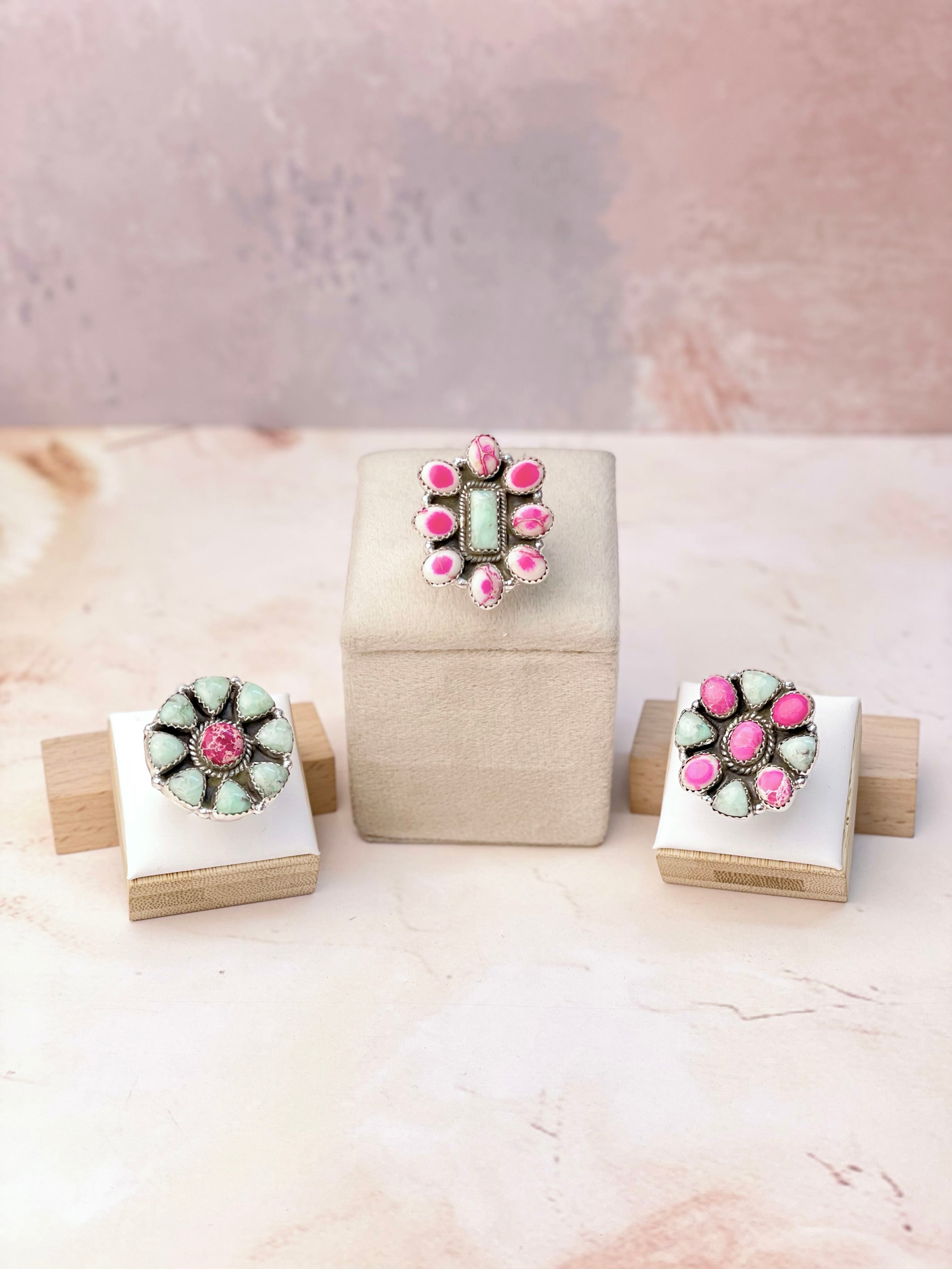 Paloma & Pink Jasper One of a Kind Rings-Rings-Krush Kandy, Women's Online Fashion Boutique Located in Phoenix, Arizona (Scottsdale Area)