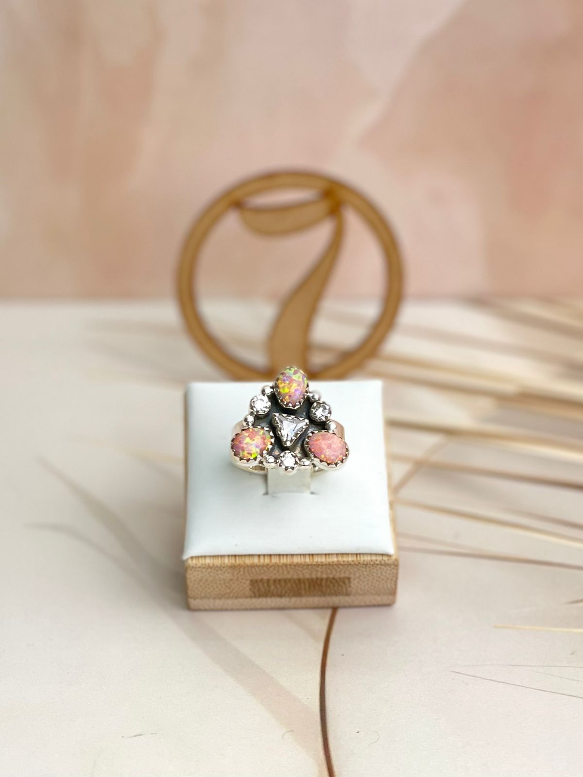 Opal Triad Cluster Rings-Rings-Krush Kandy, Women's Online Fashion Boutique Located in Phoenix, Arizona (Scottsdale Area)