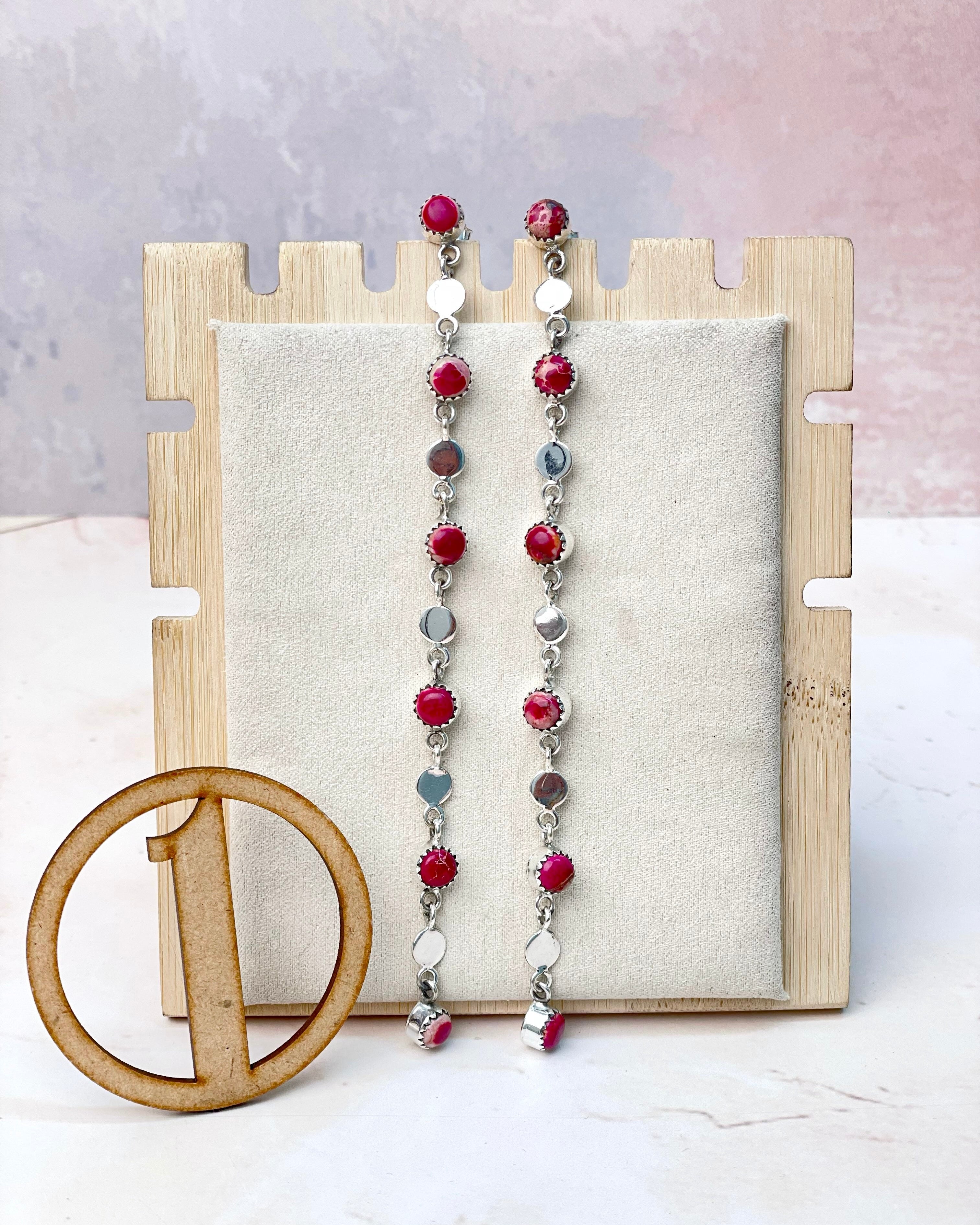 Desert Jasper Long Earrings-Earrings-Krush Kandy, Women's Online Fashion Boutique Located in Phoenix, Arizona (Scottsdale Area)