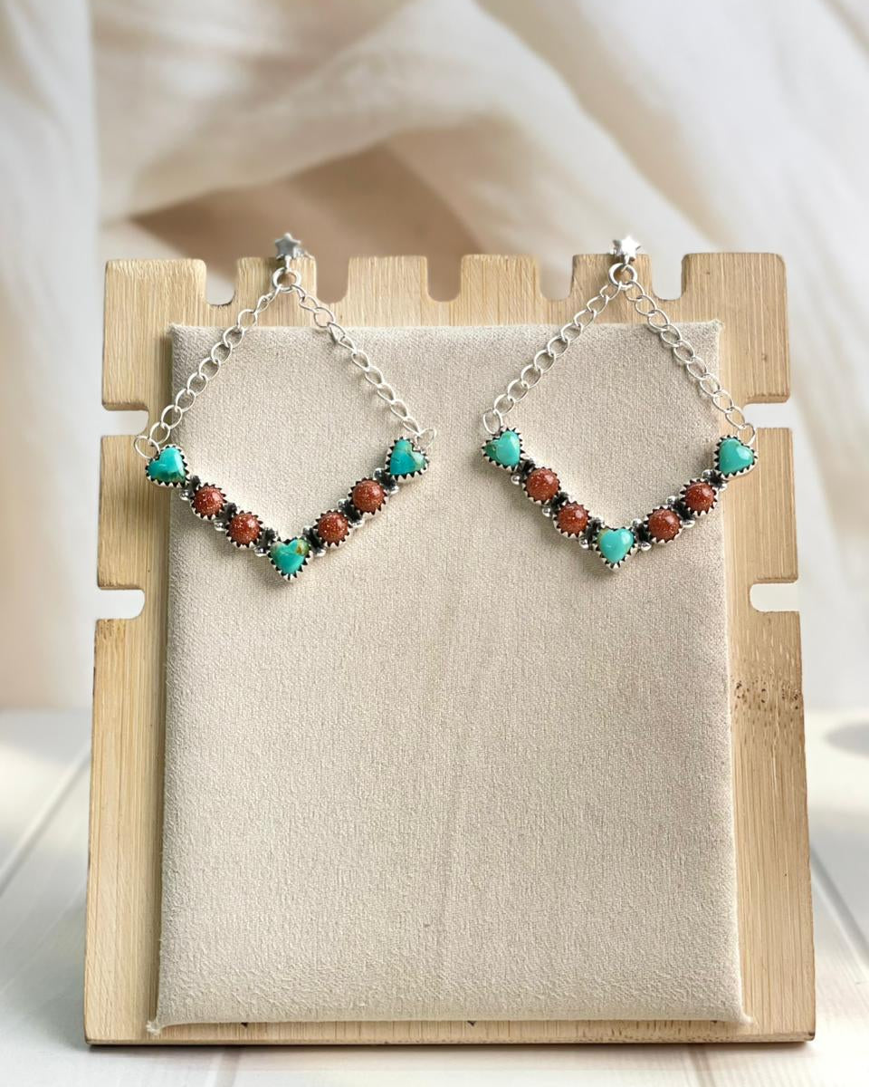 Boho Chain Heart Dangle Earrings-Earrings-Krush Kandy, Women's Online Fashion Boutique Located in Phoenix, Arizona (Scottsdale Area)