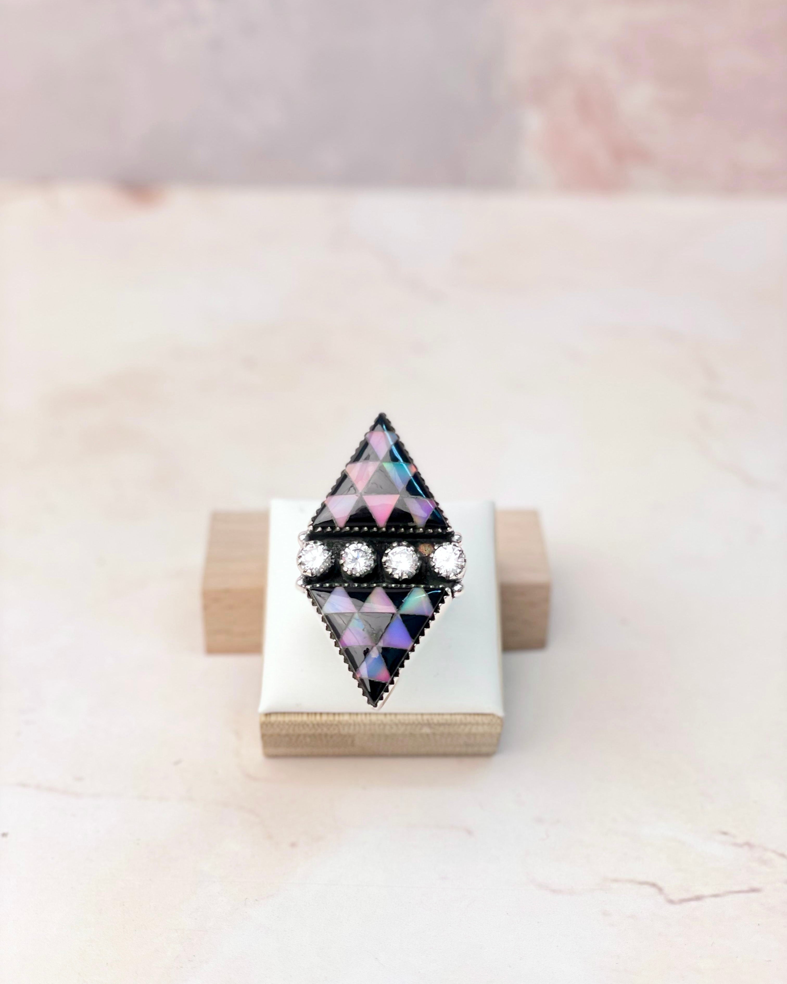 Purple Aurora Double Triad Rings-Rings-Krush Kandy, Women's Online Fashion Boutique Located in Phoenix, Arizona (Scottsdale Area)