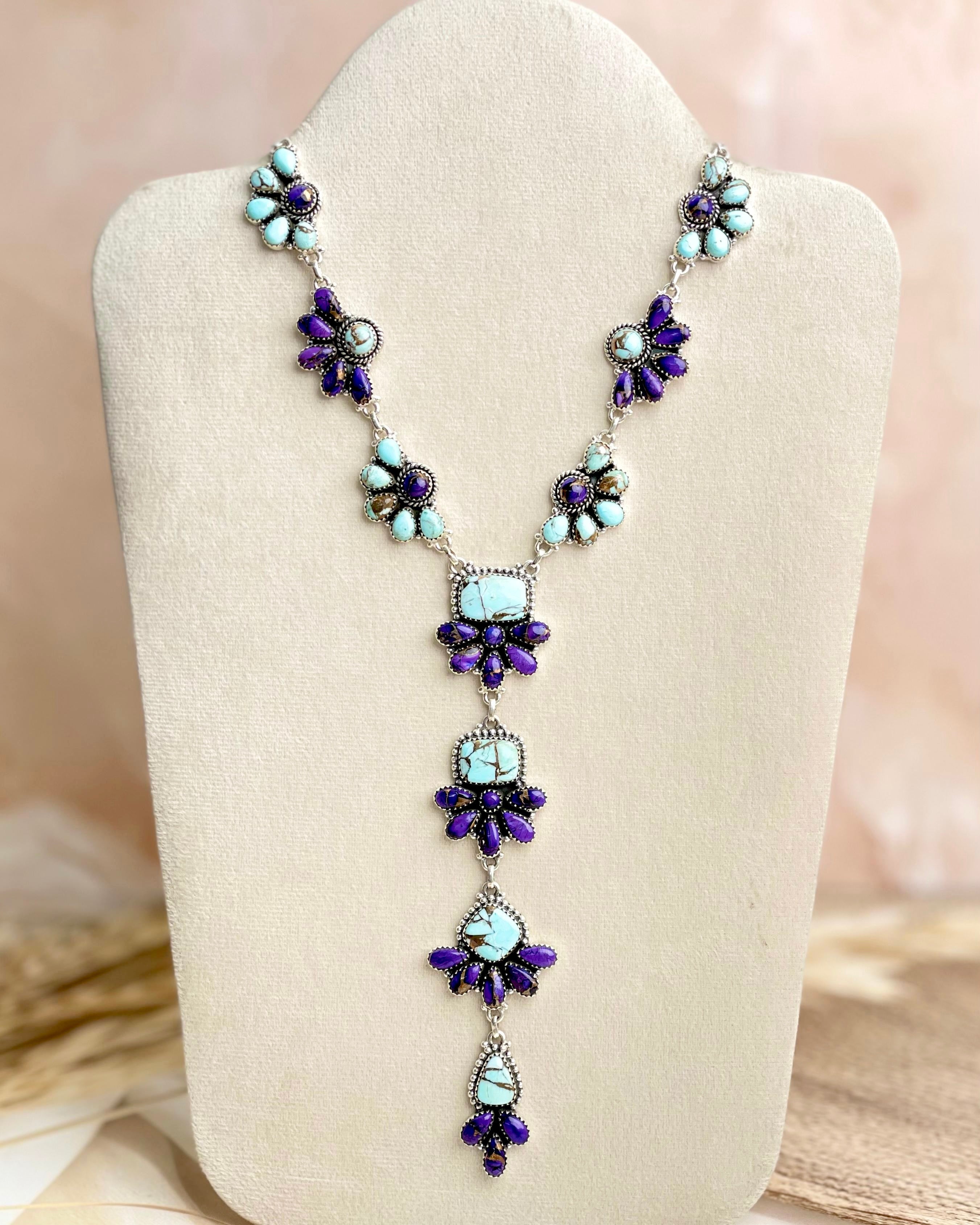 Boho Wishes Multi Dahlia Cluster Necklace-Necklaces-Krush Kandy, Women's Online Fashion Boutique Located in Phoenix, Arizona (Scottsdale Area)