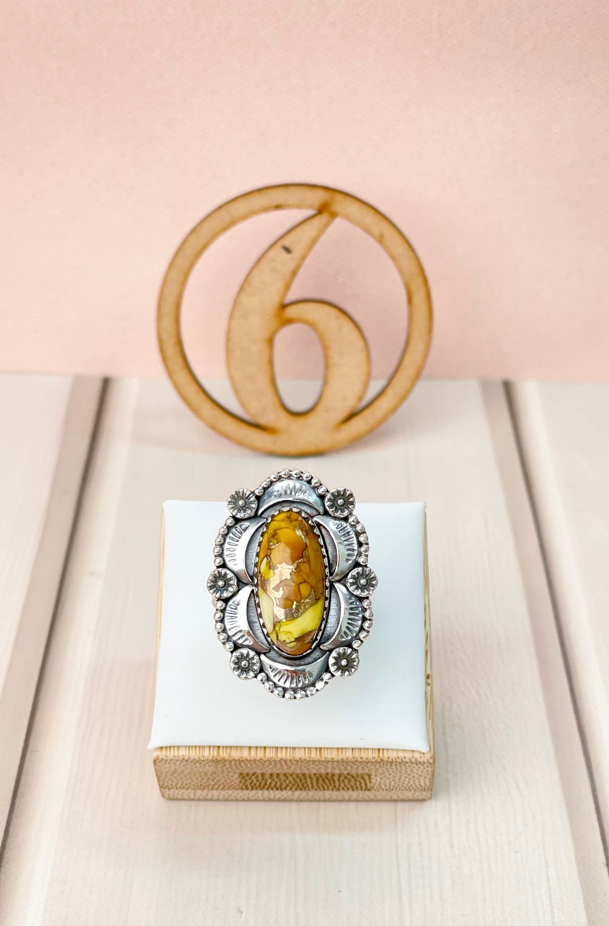 Moonlit Bloom Floral Boho Statement Ring-Rings-Krush Kandy, Women's Online Fashion Boutique Located in Phoenix, Arizona (Scottsdale Area)