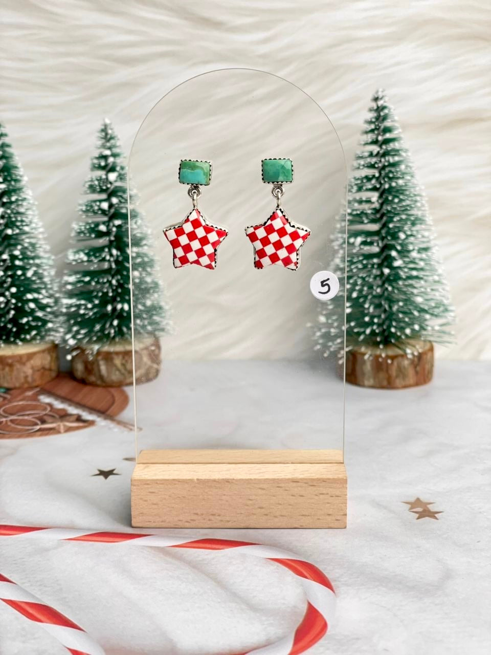 Holly Jolly Red & White Christmas Earrings-Earrings-Krush Kandy, Women's Online Fashion Boutique Located in Phoenix, Arizona (Scottsdale Area)