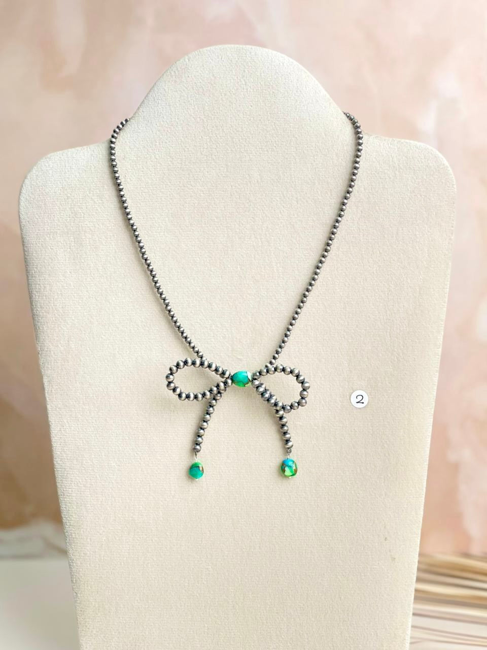 Desert Pearl & Multi Dahlia Bow Necklaces-Necklaces-Krush Kandy, Women's Online Fashion Boutique Located in Phoenix, Arizona (Scottsdale Area)