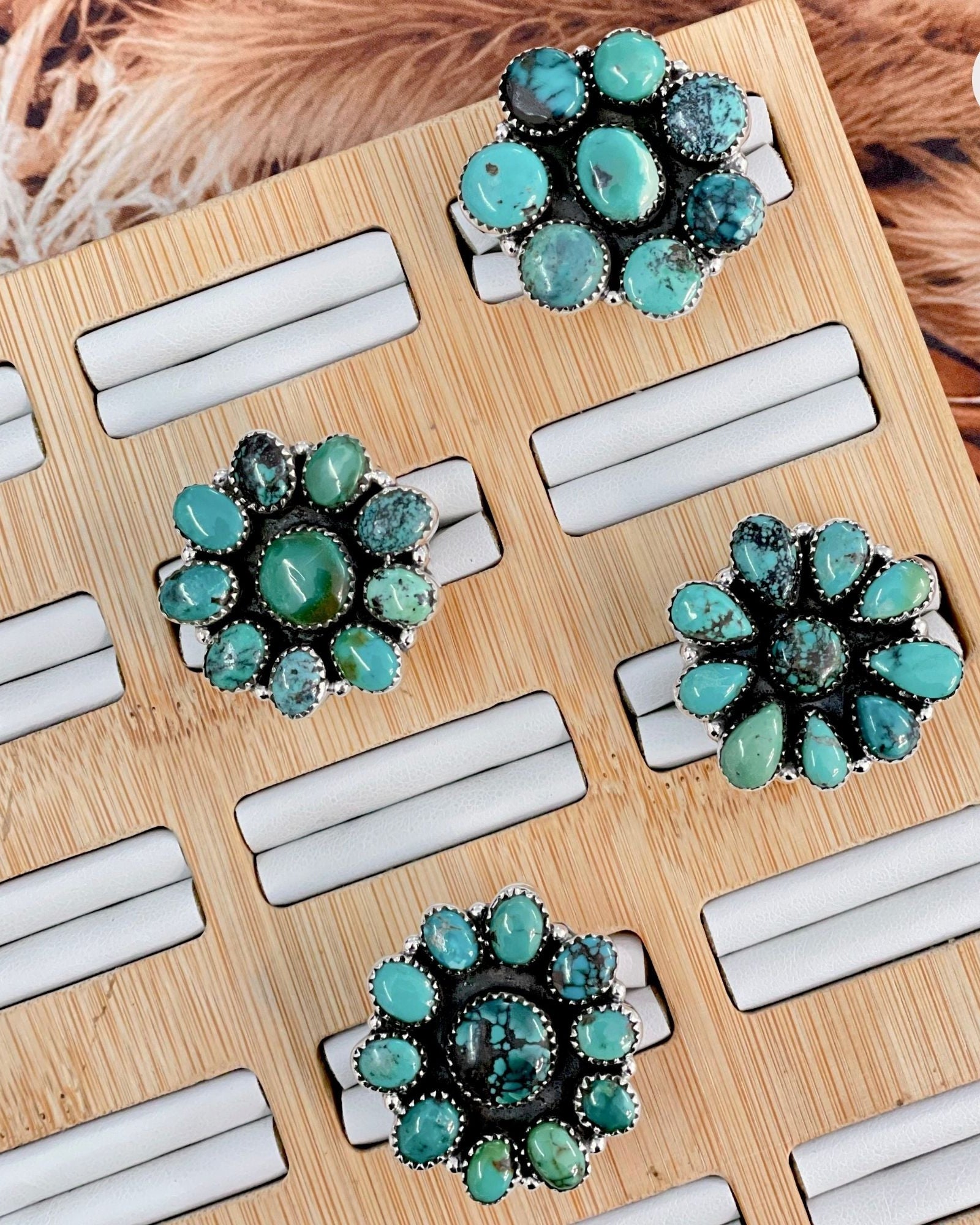 One Of A Kind Turquoise Clusters-Ring Sizers-Krush Kandy, Women's Online Fashion Boutique Located in Phoenix, Arizona (Scottsdale Area)