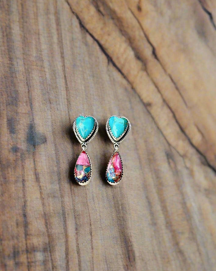 Heart On The Line Earrings-Stud Earrings-Krush Kandy, Women's Online Fashion Boutique Located in Phoenix, Arizona (Scottsdale Area)