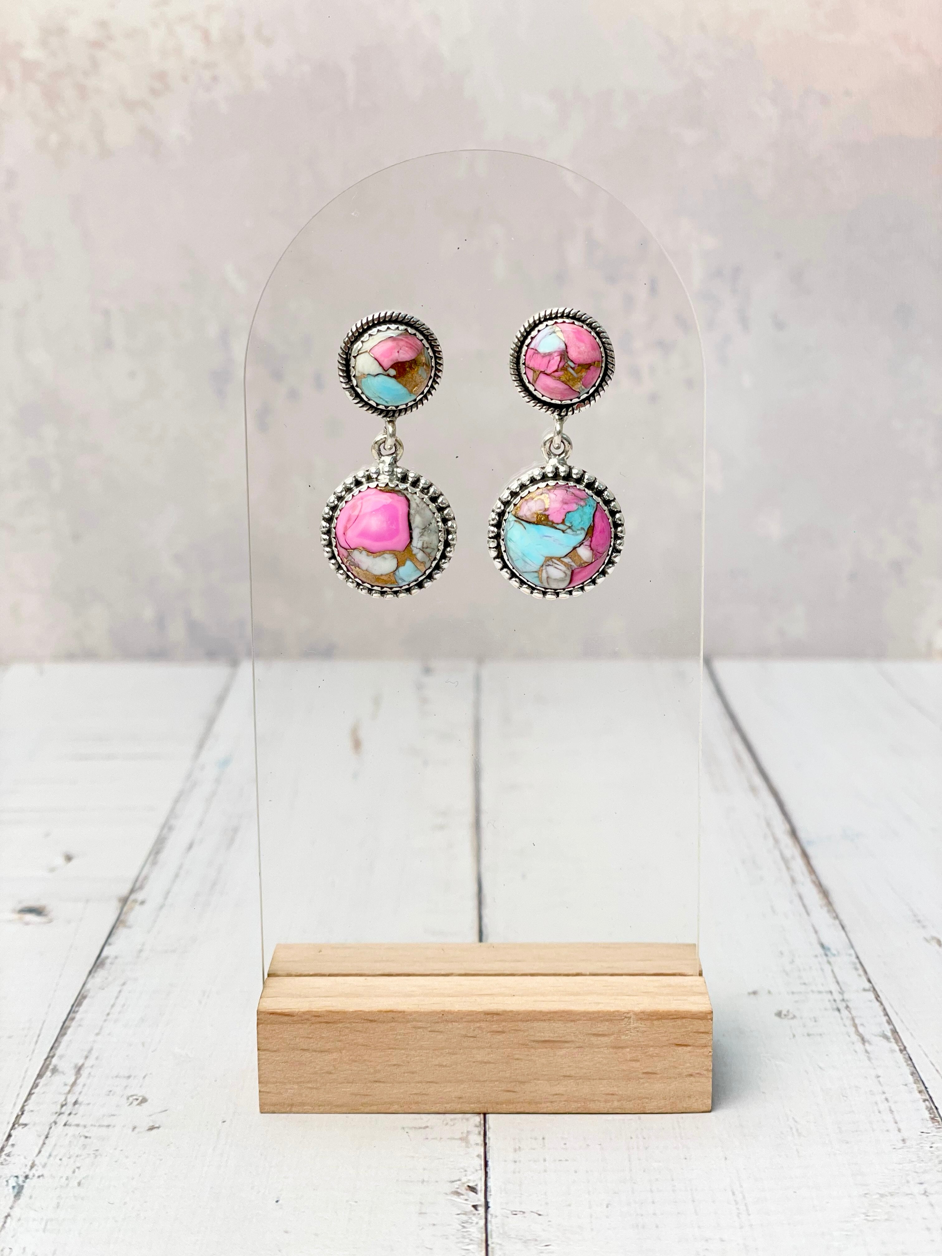 Cotton Kandy Drops Stone Earrings-Earrings-Krush Kandy, Women's Online Fashion Boutique Located in Phoenix, Arizona (Scottsdale Area)