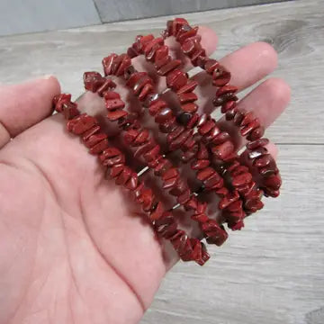 Red Jasper Chip Bracelet-Chain Bracelets-Krush Kandy, Women's Online Fashion Boutique Located in Phoenix, Arizona (Scottsdale Area)