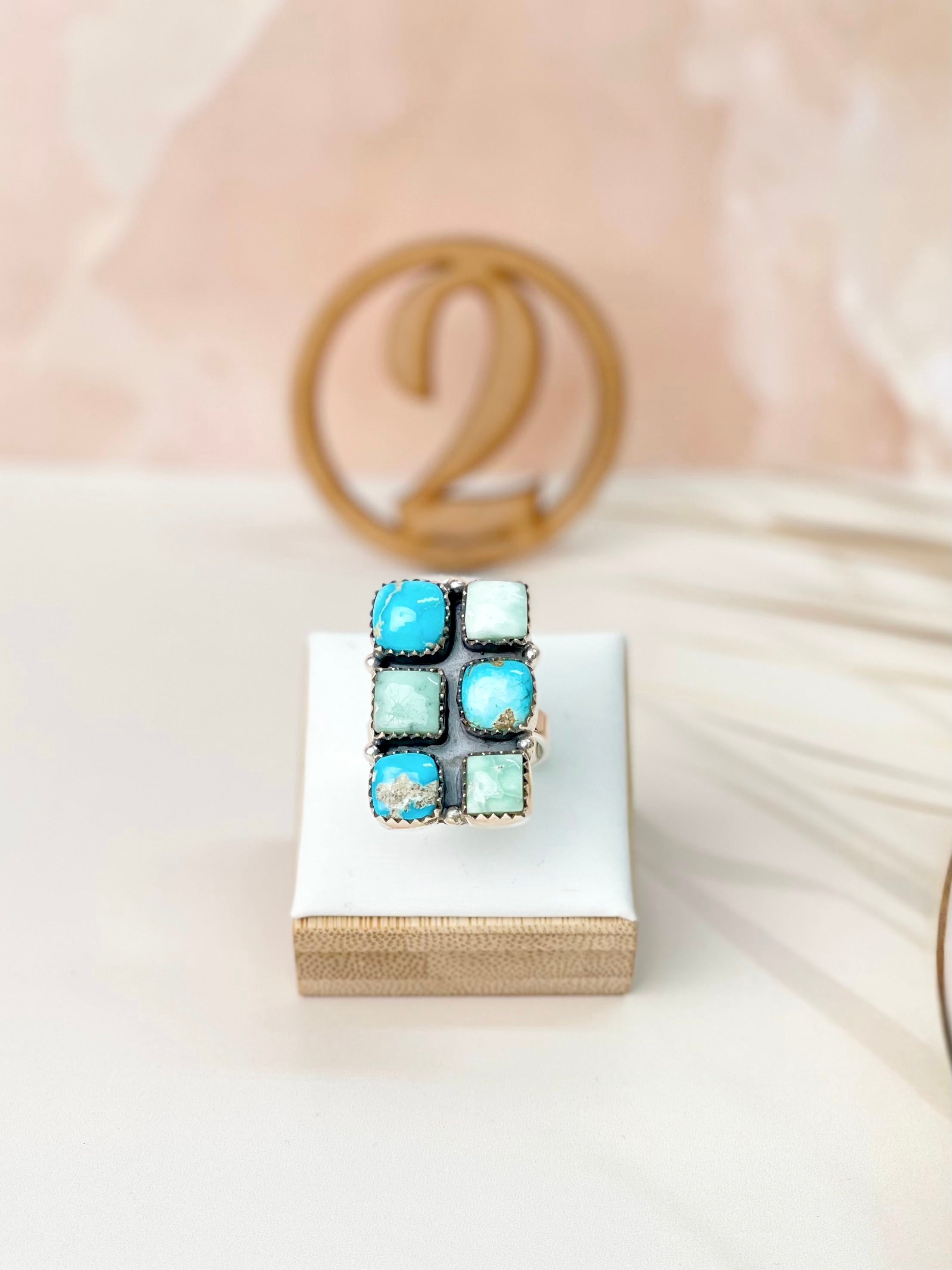 White Water Turquoise & Paloma Western Rings Bno. 12-Rings-Krush Kandy, Women's Online Fashion Boutique Located in Phoenix, Arizona (Scottsdale Area)