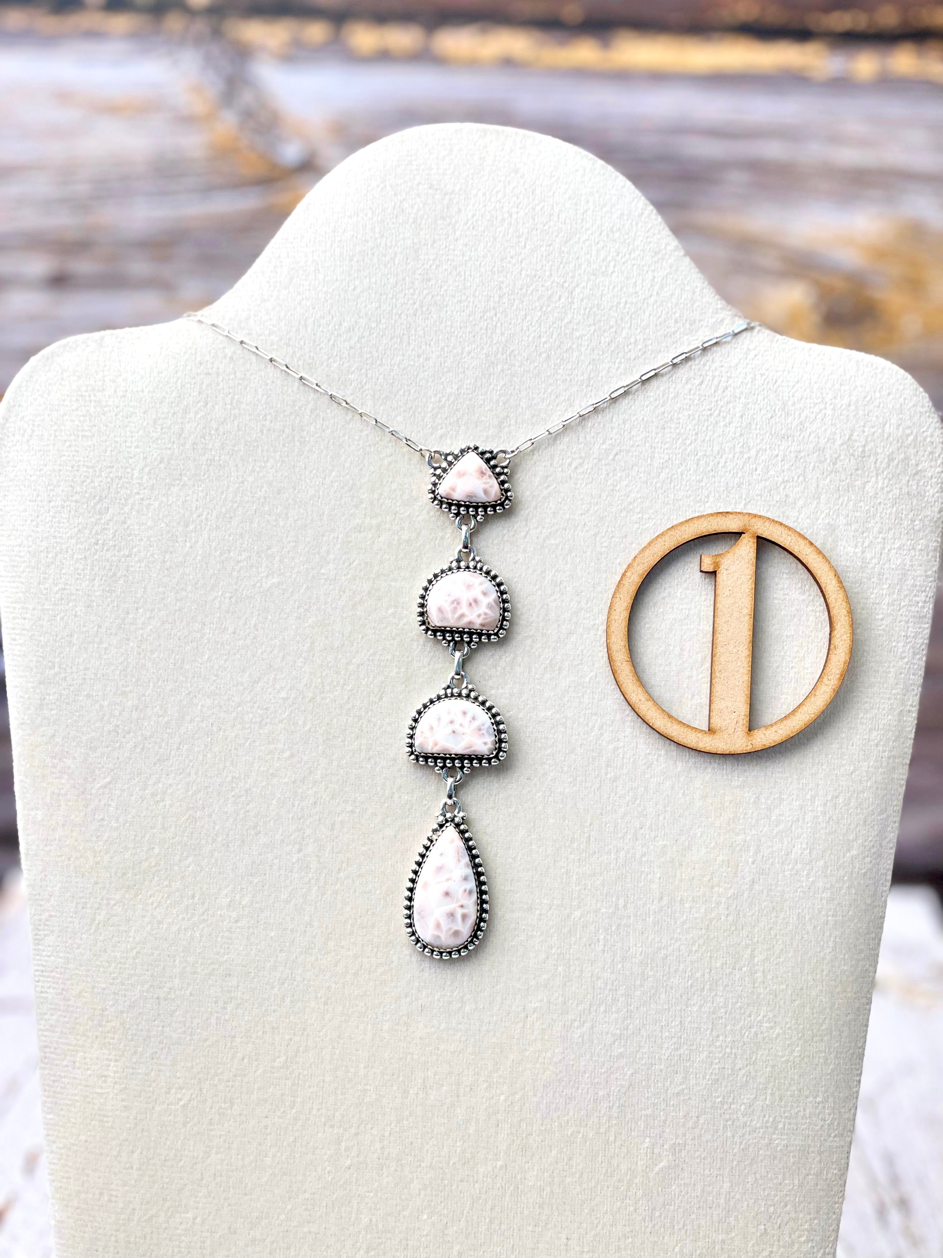 Pink Larimar Drop Necklace-Necklaces-Krush Kandy, Women's Online Fashion Boutique Located in Phoenix, Arizona (Scottsdale Area)