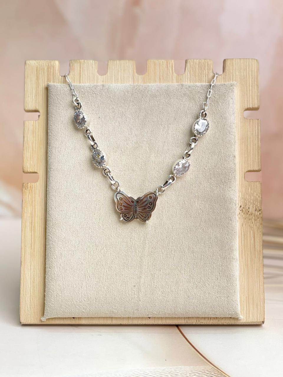 Coco Butterfly Crystal Necklace-Necklaces-Krush Kandy, Women's Online Fashion Boutique Located in Phoenix, Arizona (Scottsdale Area)