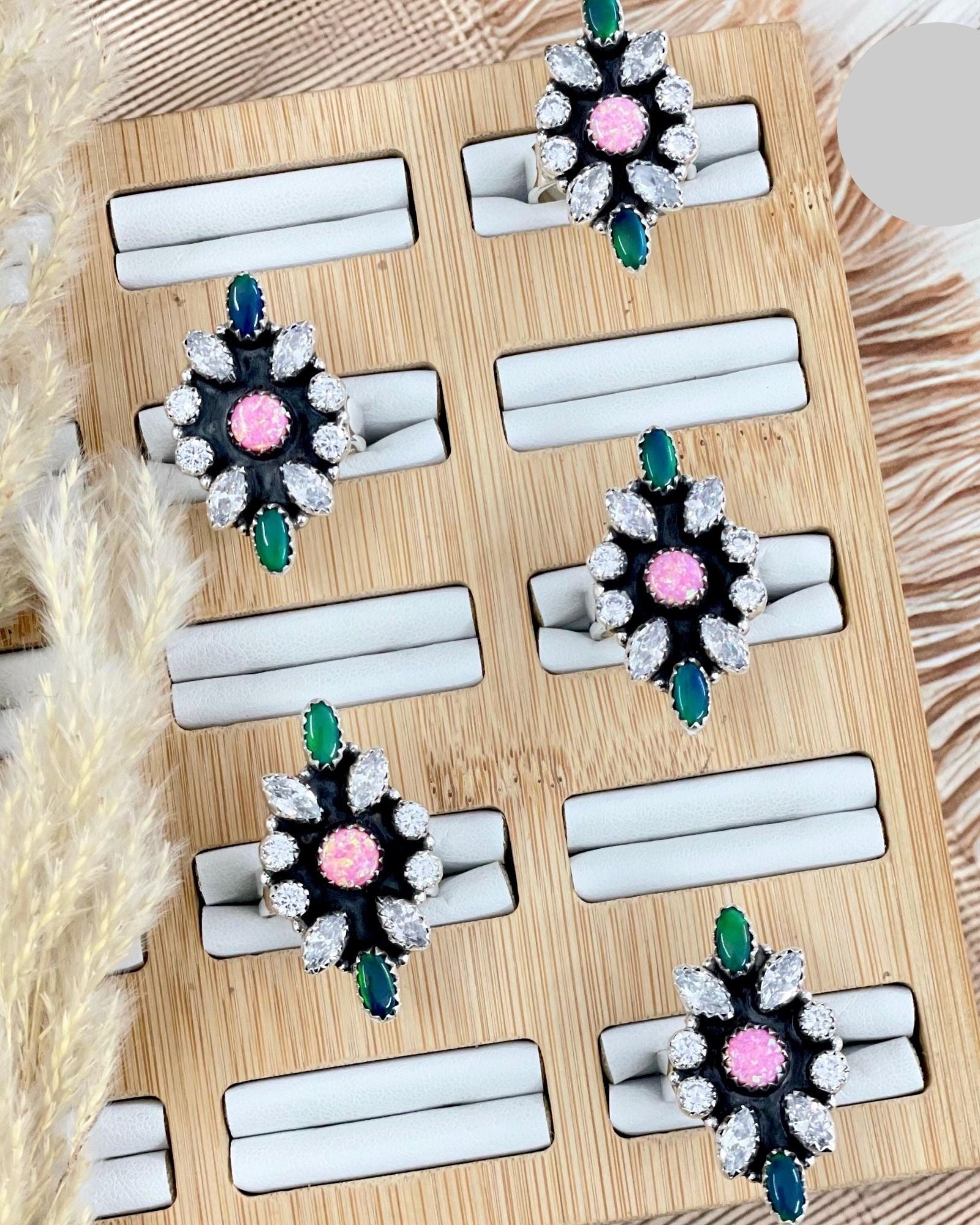 Auroras Opal & Whiter CZ Bloom Ring-Ring Sizers-Krush Kandy, Women's Online Fashion Boutique Located in Phoenix, Arizona (Scottsdale Area)