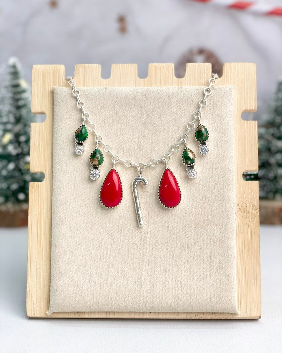 Krush Kandy Cane Charmer Necklace-Necklaces-Krush Kandy, Women's Online Fashion Boutique Located in Phoenix, Arizona (Scottsdale Area)