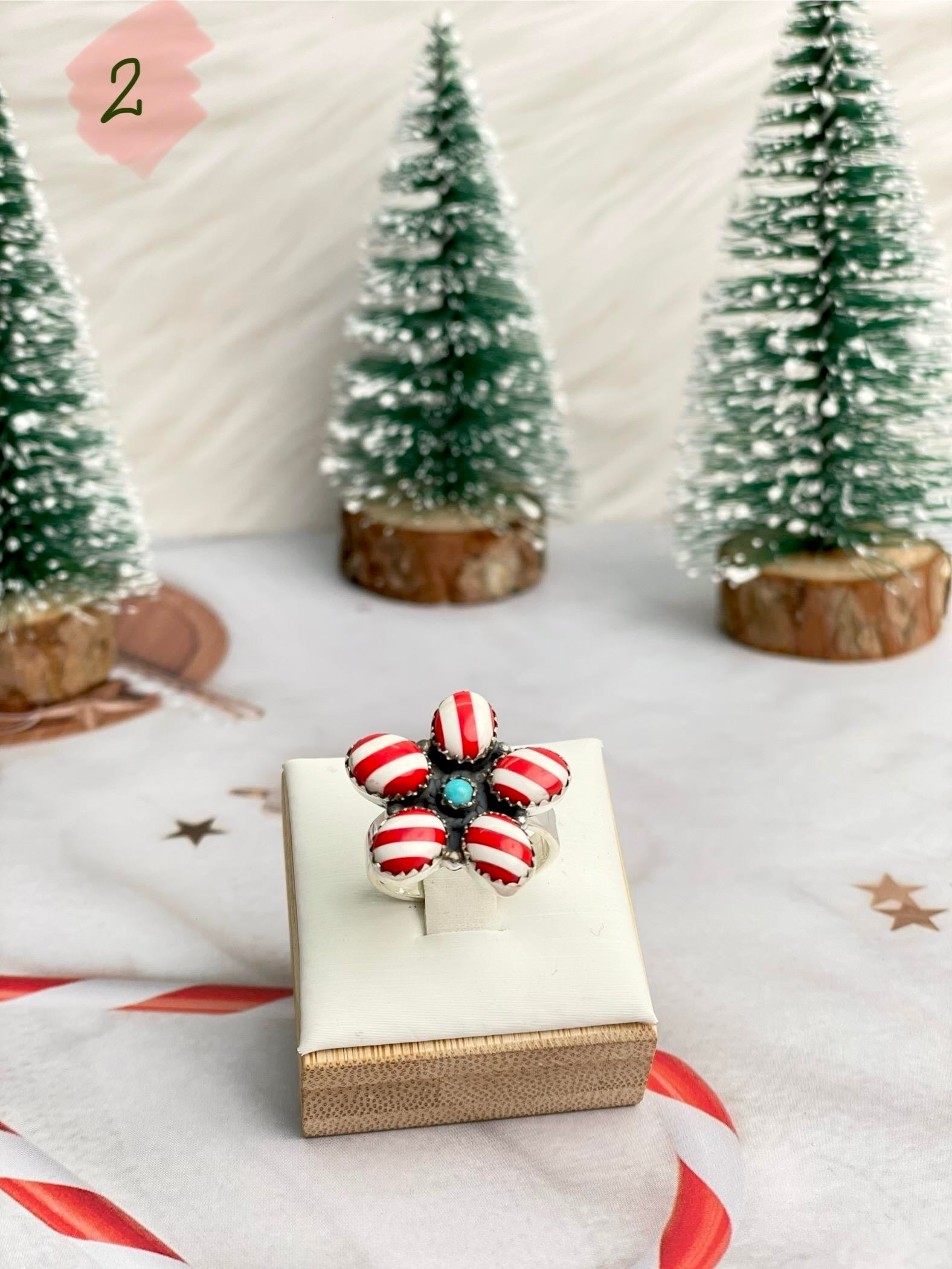 Holly Jolly Red & White Christmas Rings-Rings-Krush Kandy, Women's Online Fashion Boutique Located in Phoenix, Arizona (Scottsdale Area)