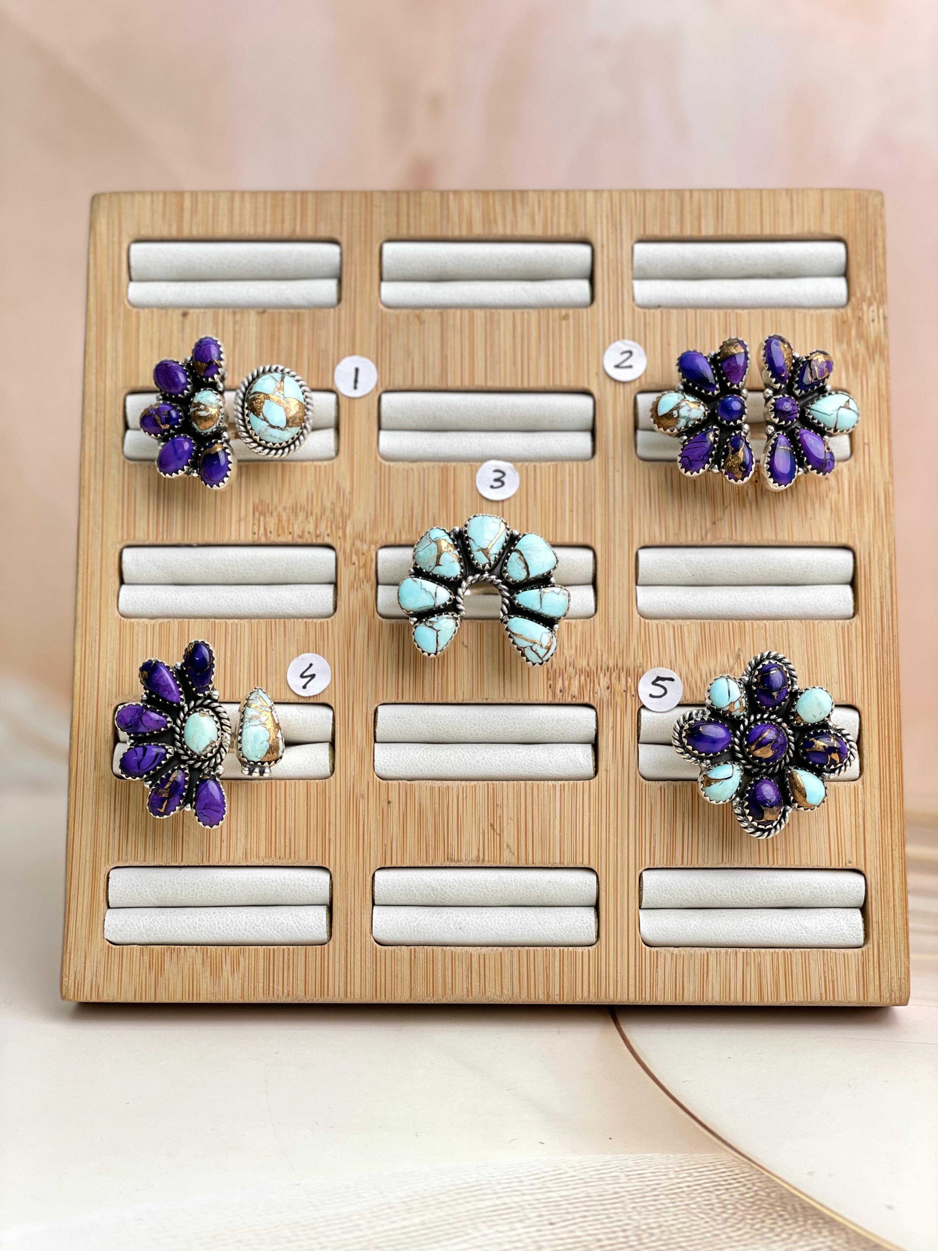 Berry Dahlia Multi Ring Clusters-Rings-Krush Kandy, Women's Online Fashion Boutique Located in Phoenix, Arizona (Scottsdale Area)