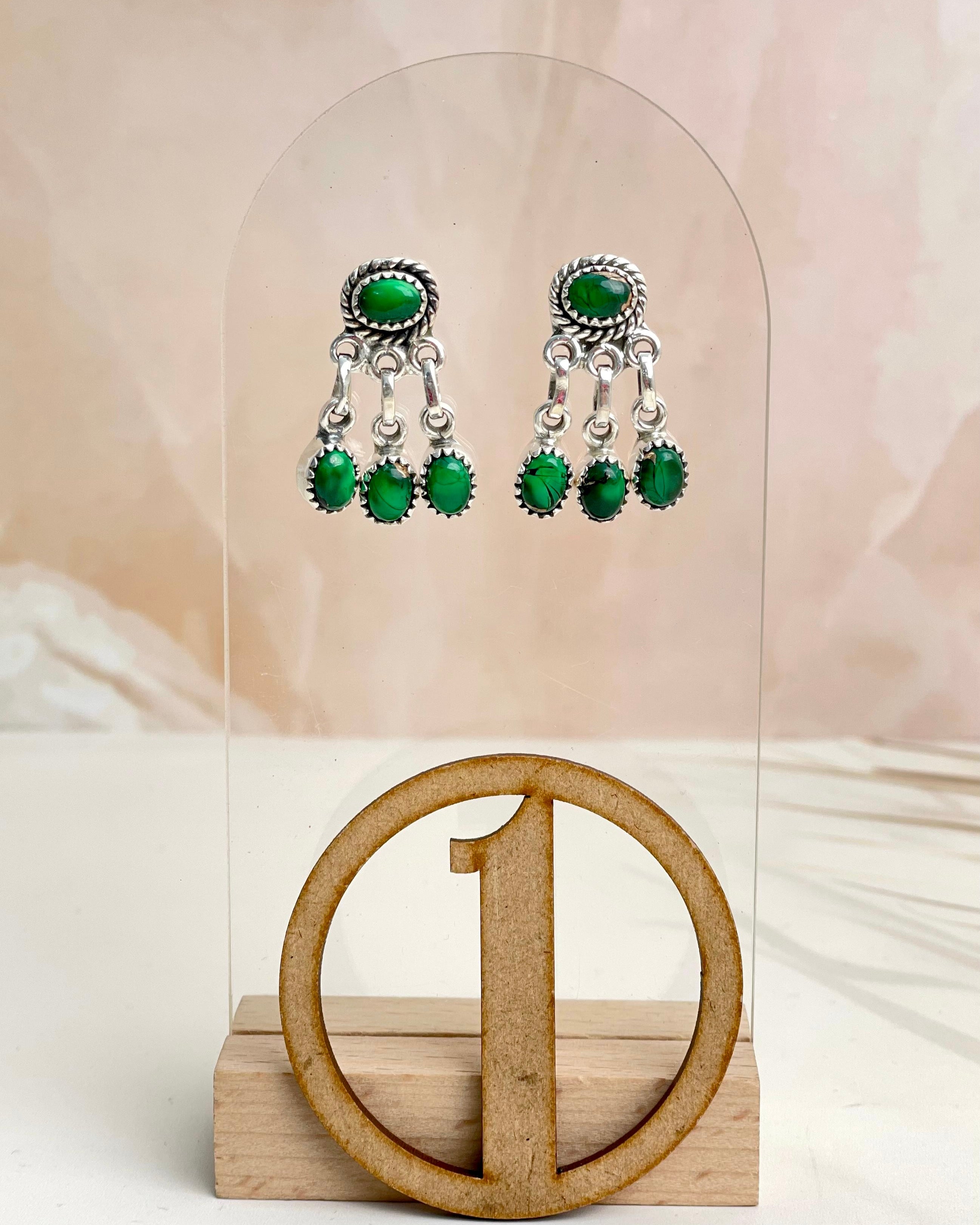 Irish Green Dahlia Studs sno 2-Earrings-Krush Kandy, Women's Online Fashion Boutique Located in Phoenix, Arizona (Scottsdale Area)