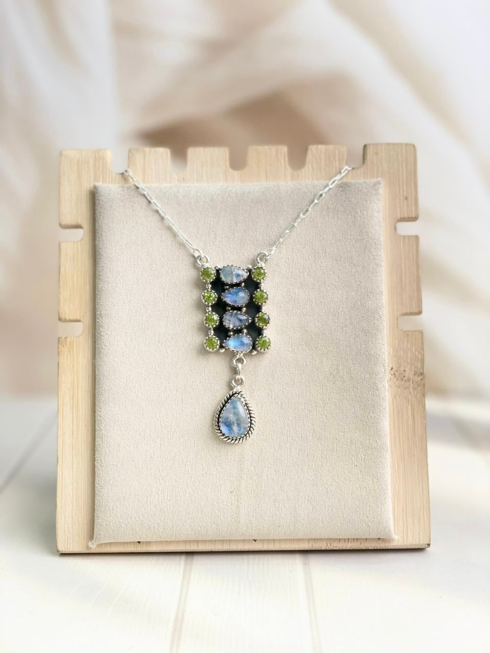 Celestial Spring Moonstone Cluster Bar Necklace-Necklaces-Krush Kandy, Women's Online Fashion Boutique Located in Phoenix, Arizona (Scottsdale Area)