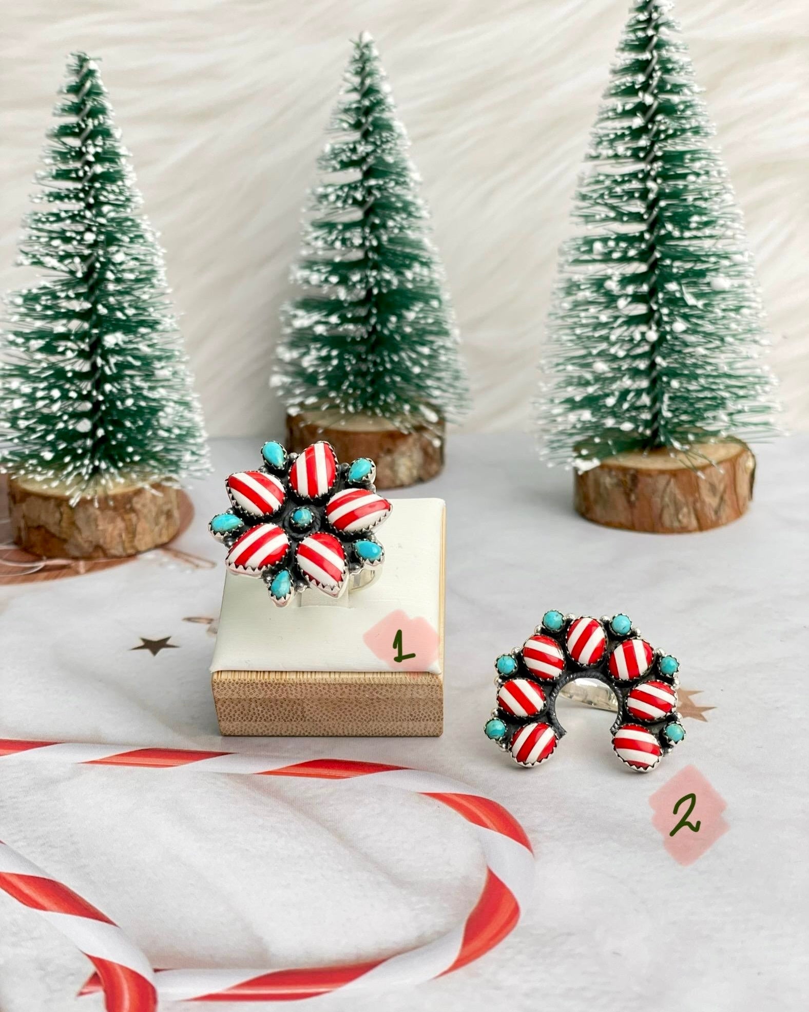 Holly Jolly Red & White Christmas Rings-Rings-Krush Kandy, Women's Online Fashion Boutique Located in Phoenix, Arizona (Scottsdale Area)