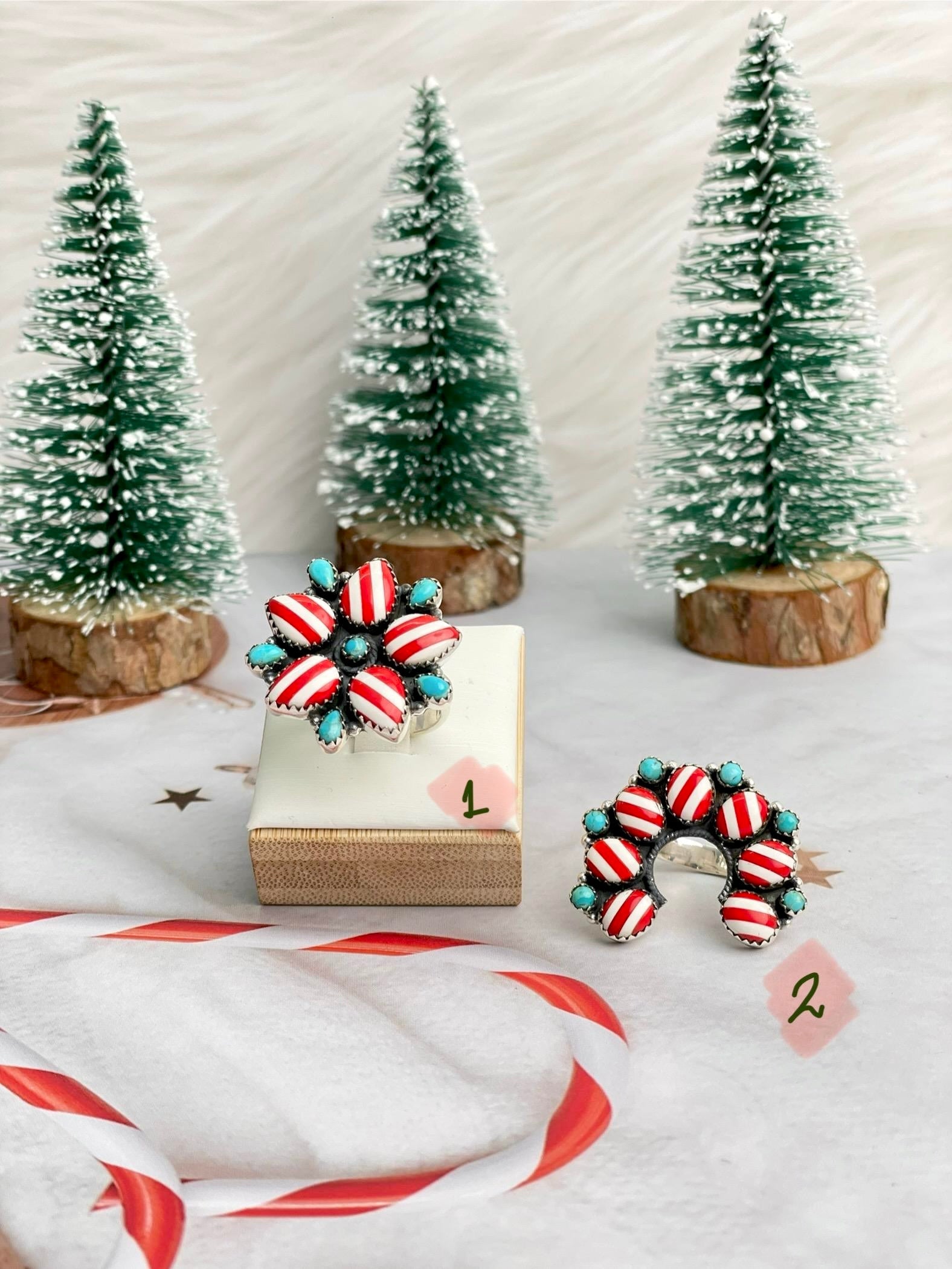 Holly Jolly Red & White Christmas Rings-Rings-Krush Kandy, Women's Online Fashion Boutique Located in Phoenix, Arizona (Scottsdale Area)