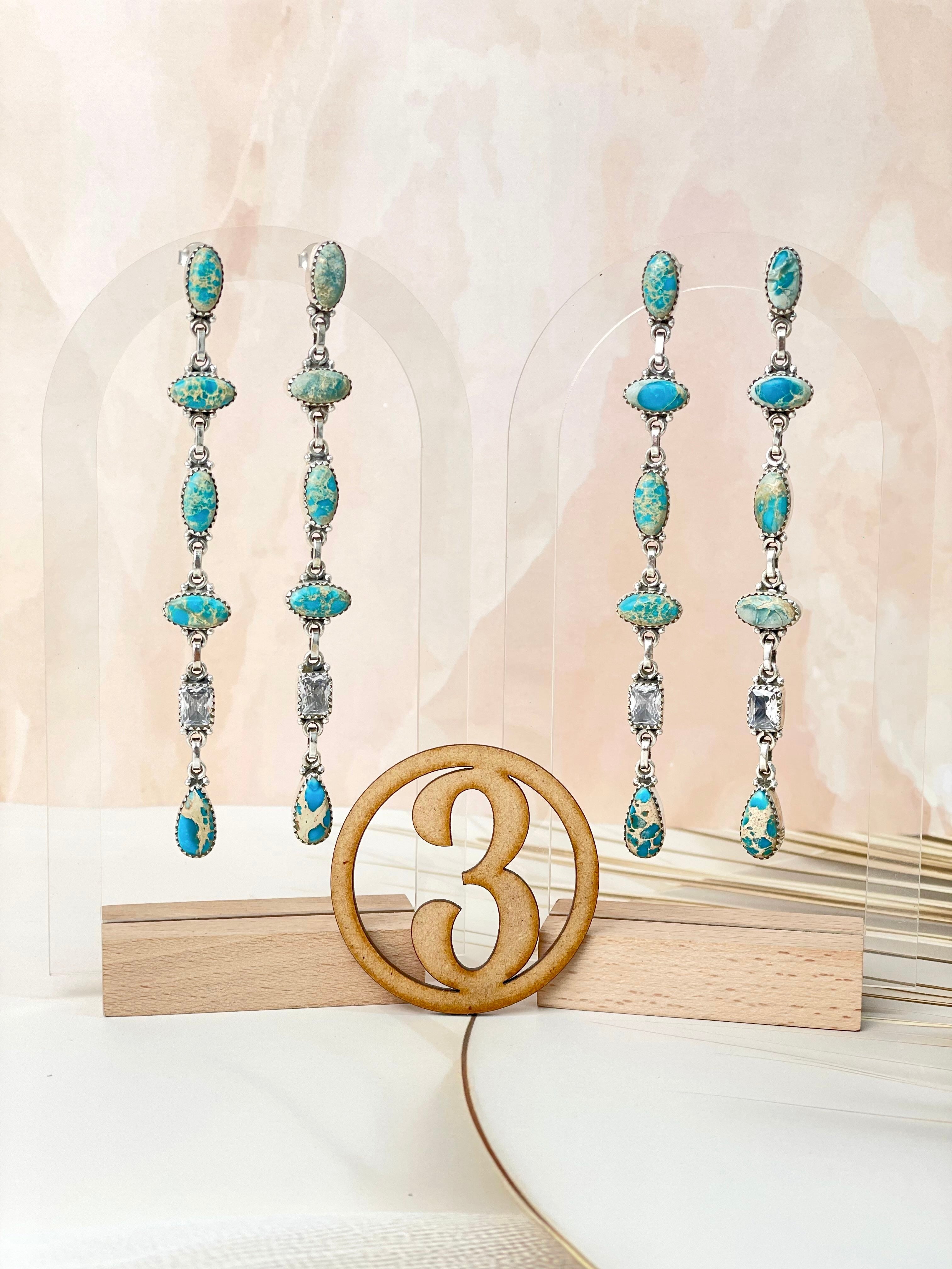 Desert Jasper Statement Dangle Earrings-Earrings-Krush Kandy, Women's Online Fashion Boutique Located in Phoenix, Arizona (Scottsdale Area)