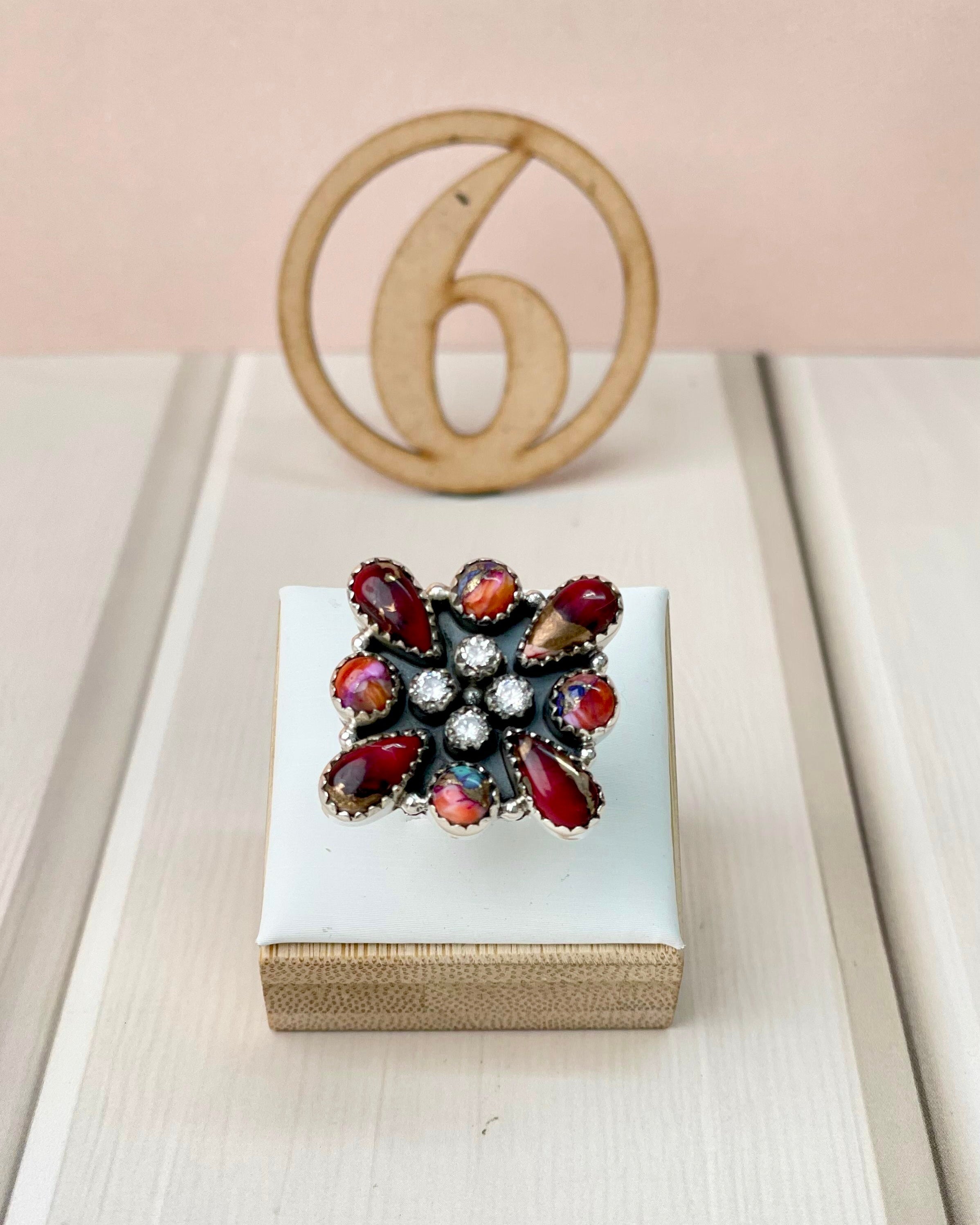 Red Dahlia One of a Kind Rings-Rings-Krush Kandy, Women's Online Fashion Boutique Located in Phoenix, Arizona (Scottsdale Area)