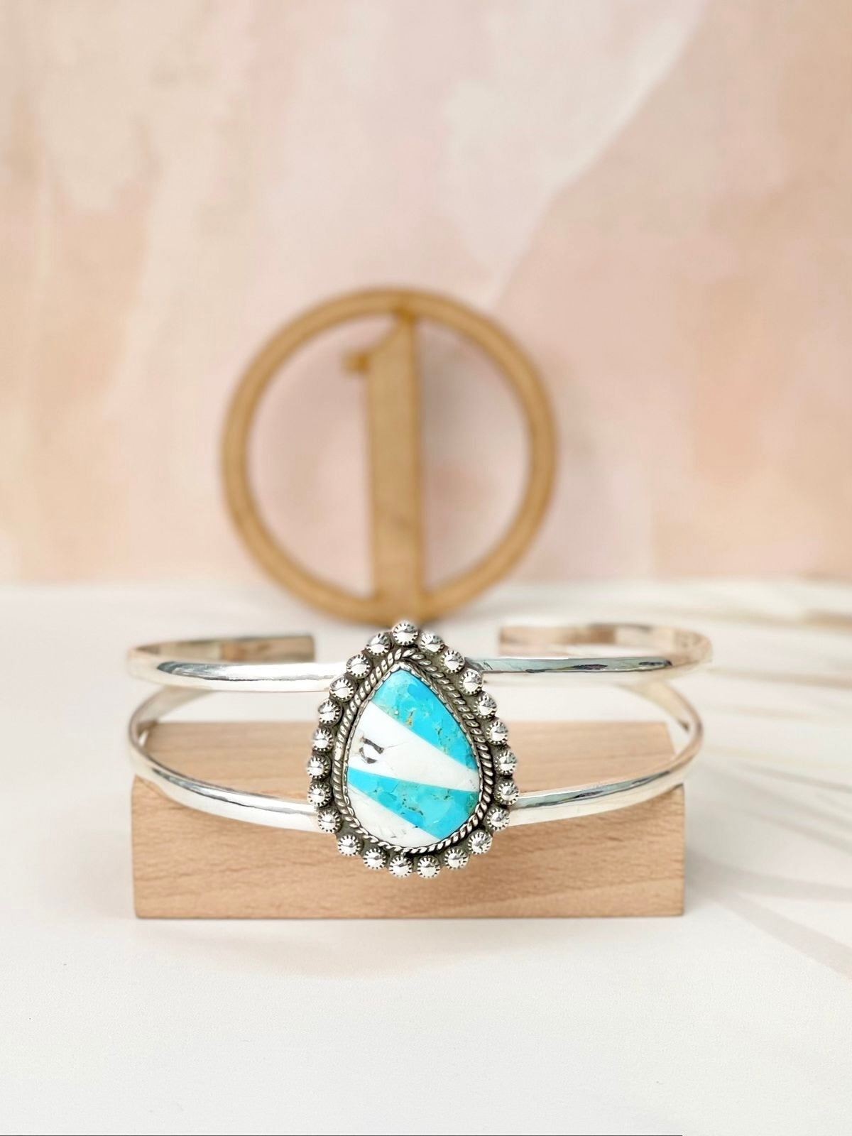White Buffalo & Turquoise Slab Cuffs Bno. 8-Bracelets-Krush Kandy, Women's Online Fashion Boutique Located in Phoenix, Arizona (Scottsdale Area)