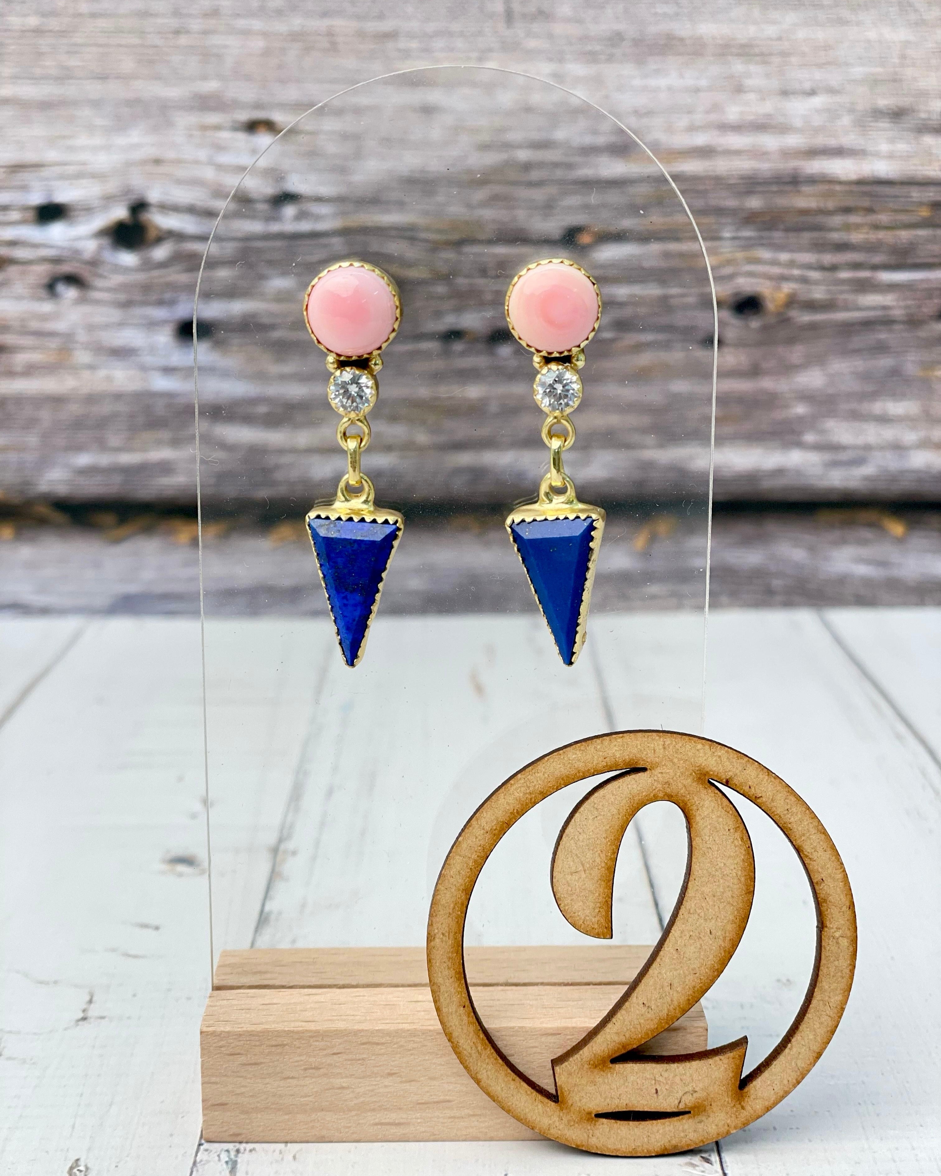Pink Conch Desert Peaks Stone Earrings-Earrings-Krush Kandy, Women's Online Fashion Boutique Located in Phoenix, Arizona (Scottsdale Area)