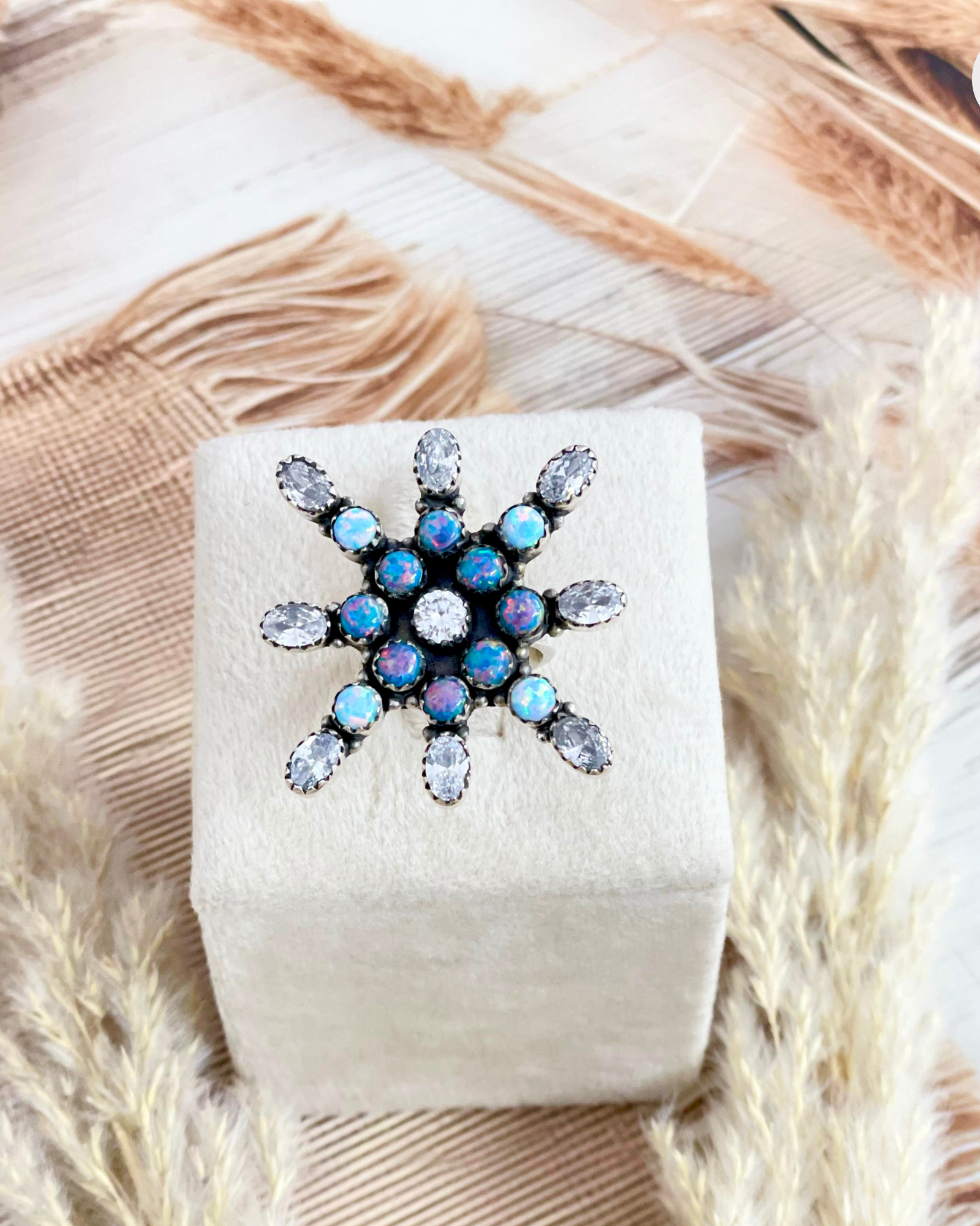 Winter's Opal Snowflake Stone Ring-Ring Sizers-Krush Kandy, Women's Online Fashion Boutique Located in Phoenix, Arizona (Scottsdale Area)