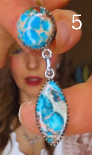 Desert Jasper Blue Slab Earrings-Earrings-Krush Kandy, Women's Online Fashion Boutique Located in Phoenix, Arizona (Scottsdale Area)