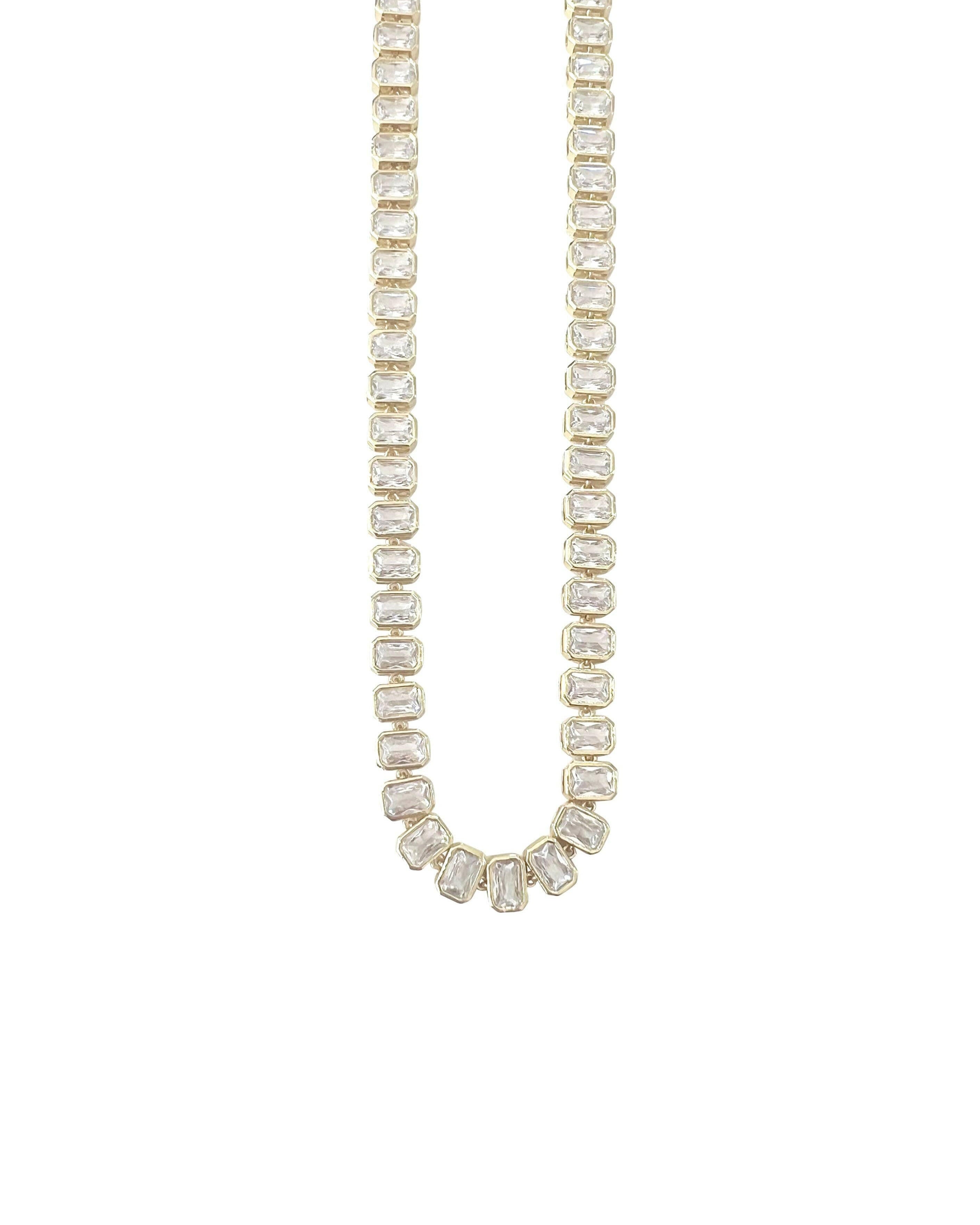 Elvie Bezel Tennis Necklace-Necklaces-Krush Kandy, Women's Online Fashion Boutique Located in Phoenix, Arizona (Scottsdale Area)
